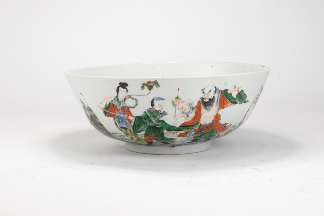 CHINESE FAMILLE VERTE PUNCH BOWL 2d1885