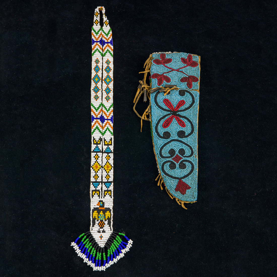  LOT OF 2 NATIVE AMERICAN BEADWORK 2d199b