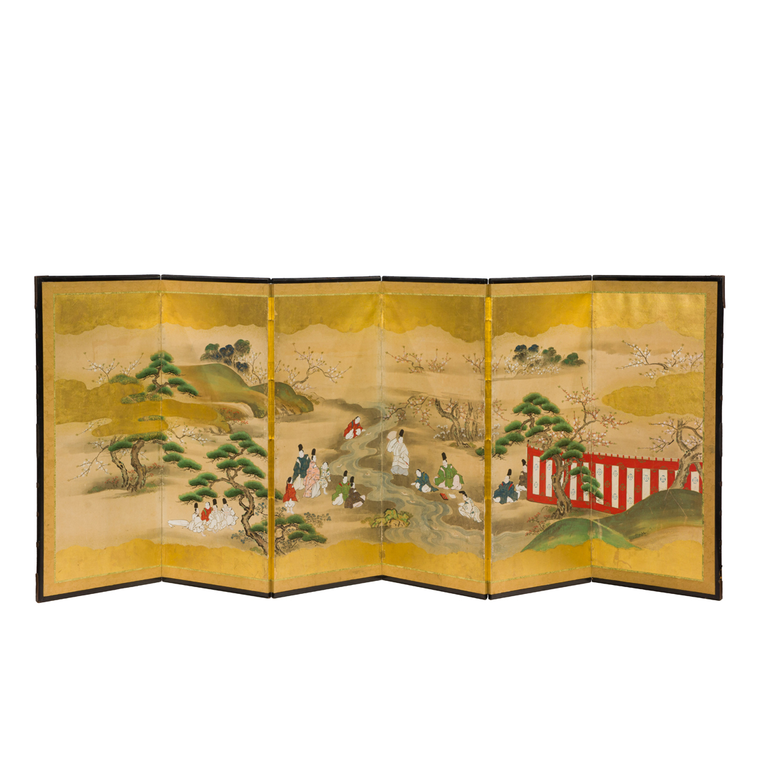 PAIR OF JAPANESE TOSA SCHOOL SIX-PANEL