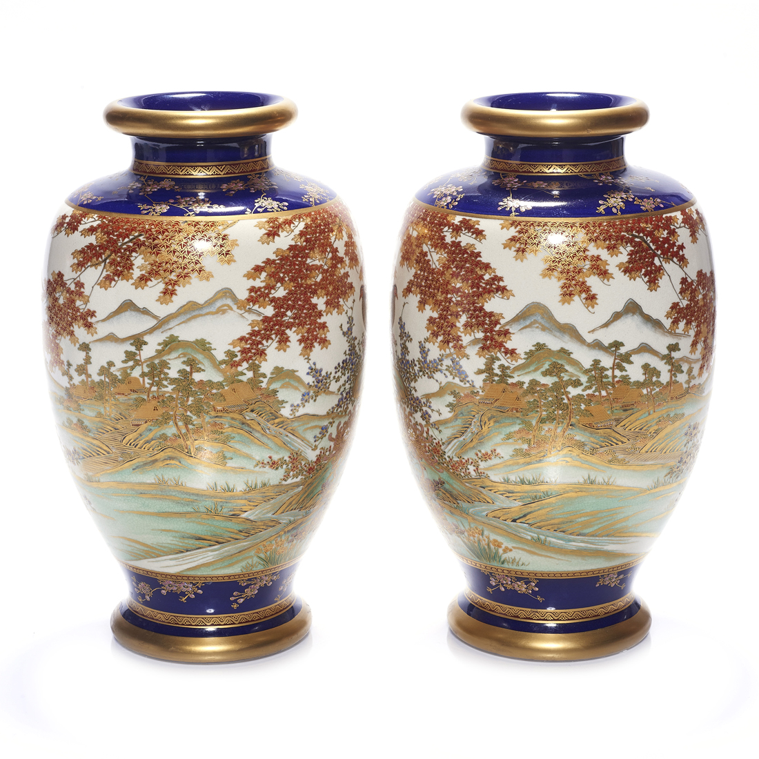 PAIR OF JAPANESE SATSUMA VASES 2d1a01