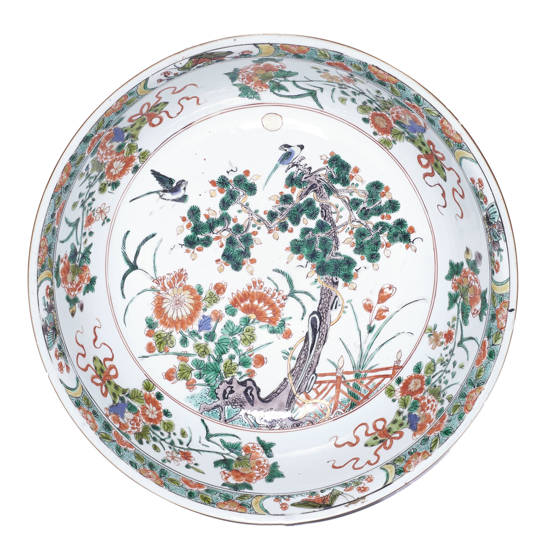 CHINESE WUCAI BIRD AND FLOWER BOWL