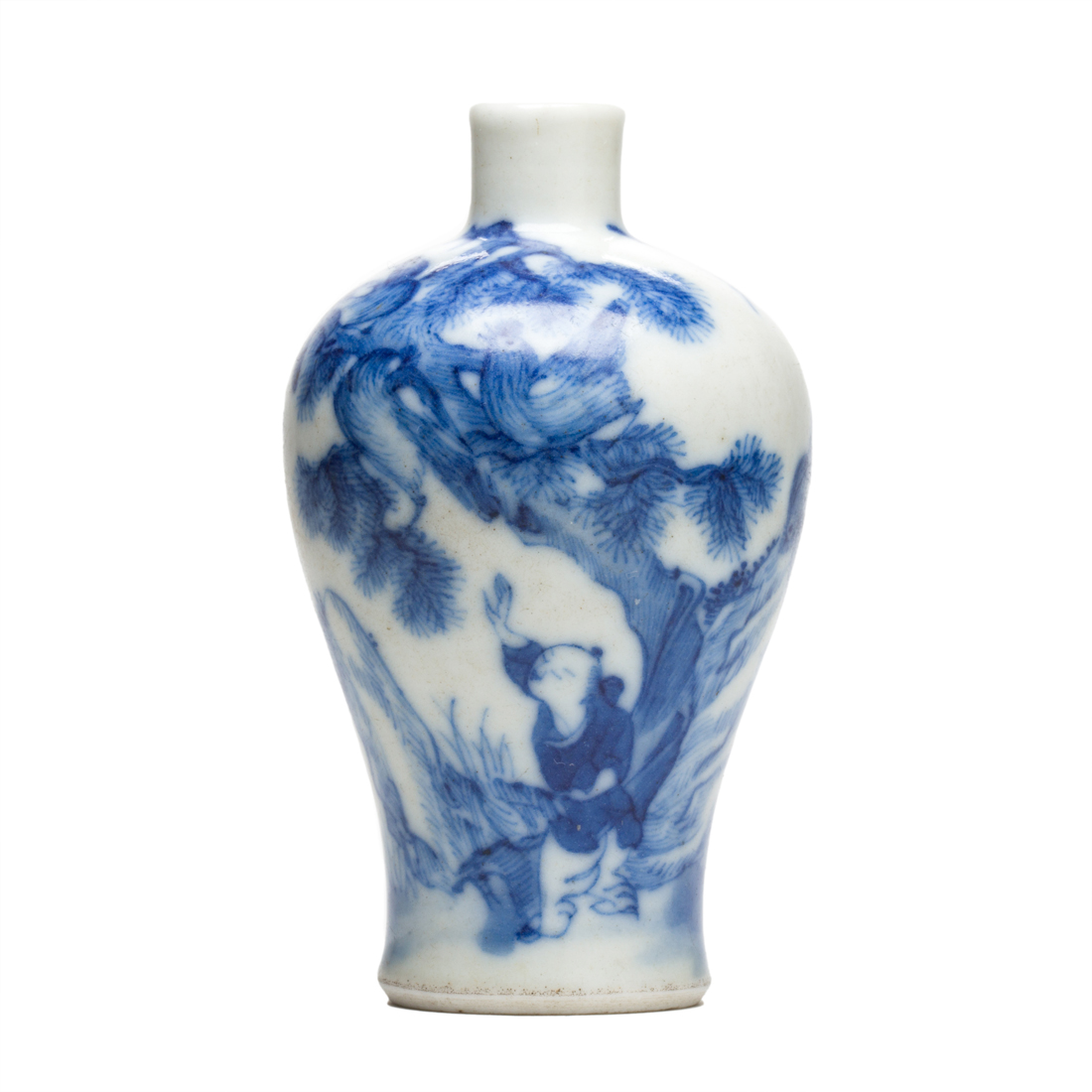 CHINESE BLUE AND WHITE SNUFF BOTTLE