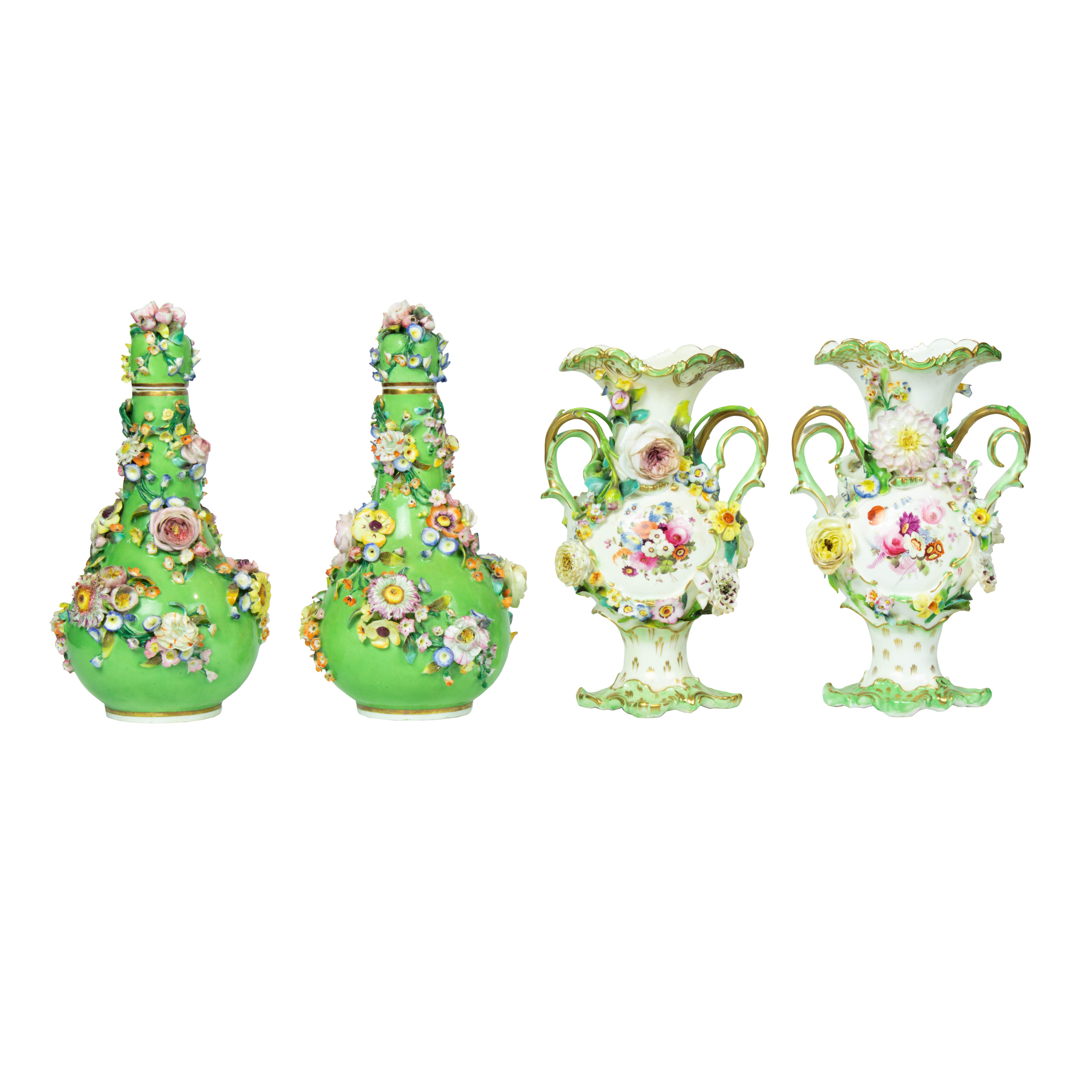 ENGLISH FLORAL ENCRUSTED PORCELAIN 2d1b55