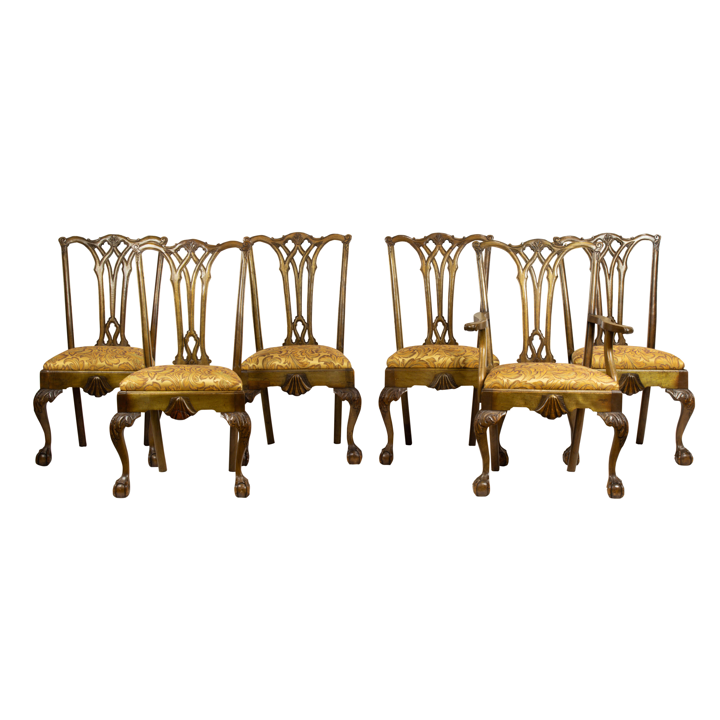  LOT OF 6 CHIPPENDALE STYLE DINING 2d1bad