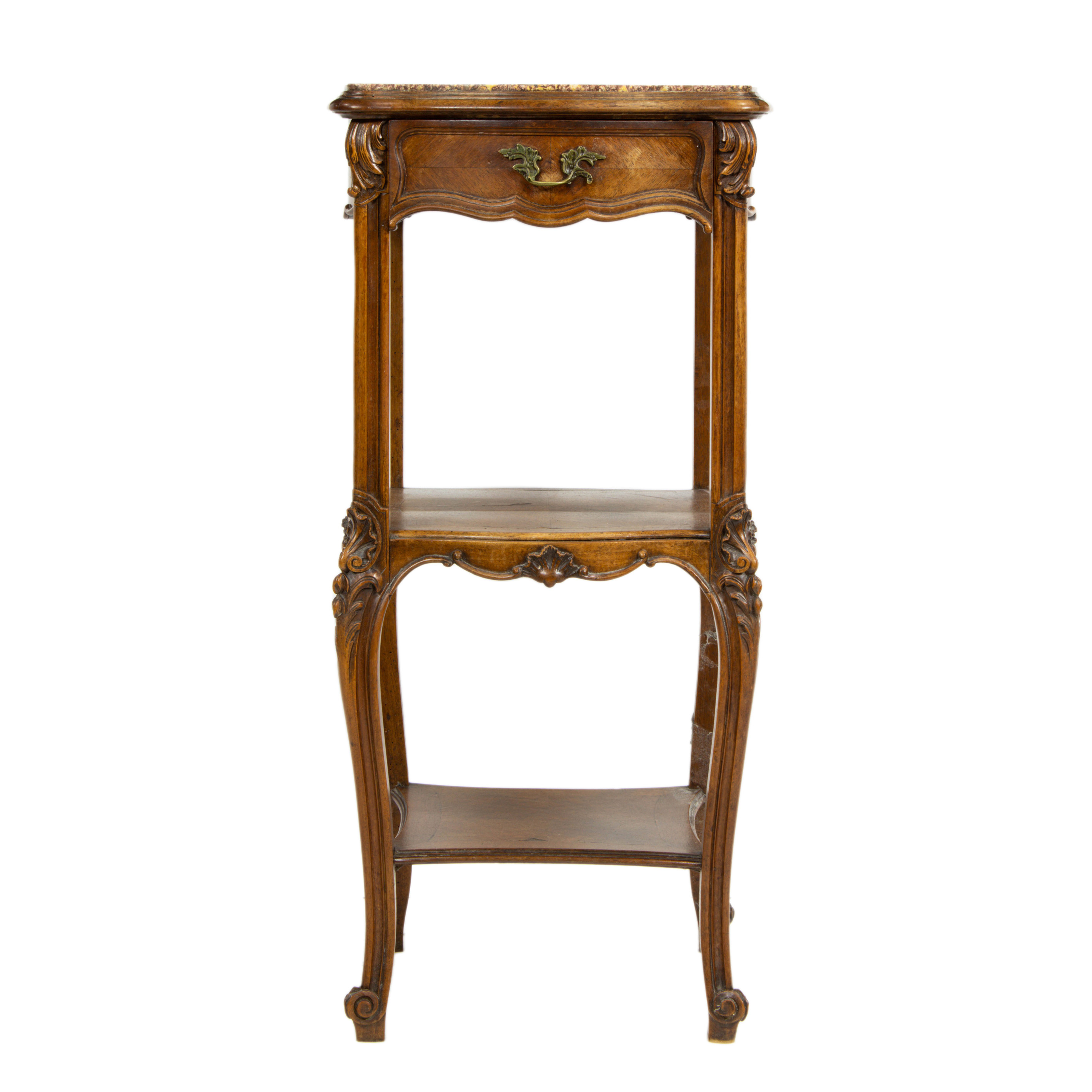 A LOUIS XV STYLE BEDSIDE TABLE CIRCA