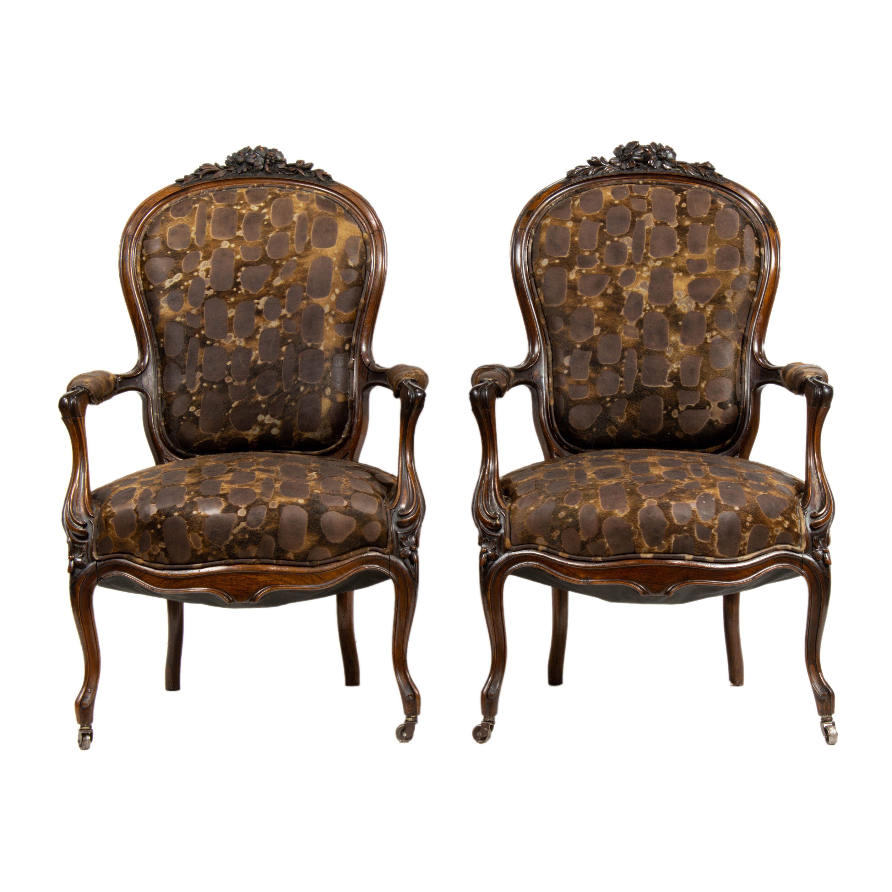 A PAIR OF ROCOCO REVIVAL FAUTEUILS 2d1bbf