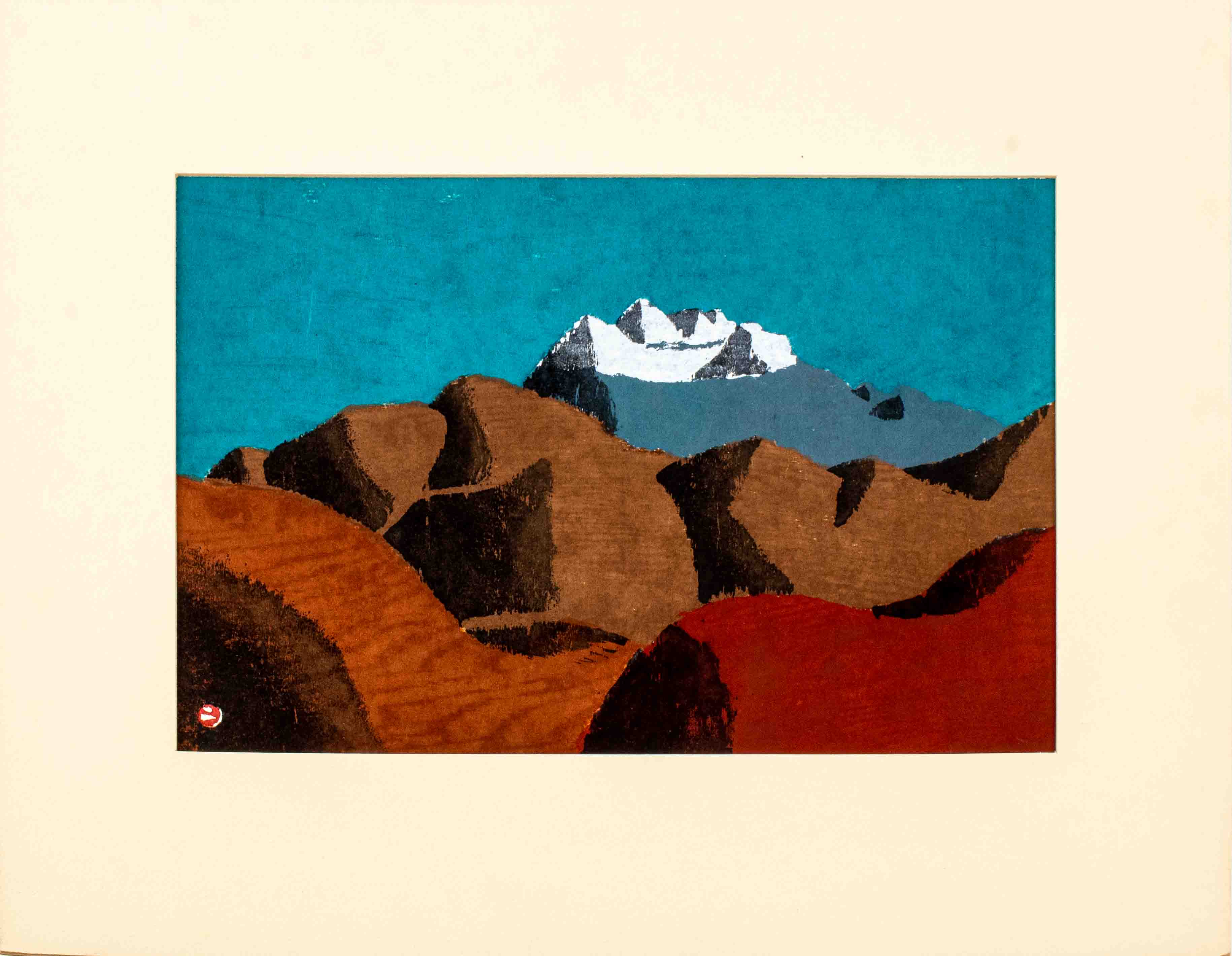 UMETARO AZECHI "MOUNTAINS" WOODBLOCK