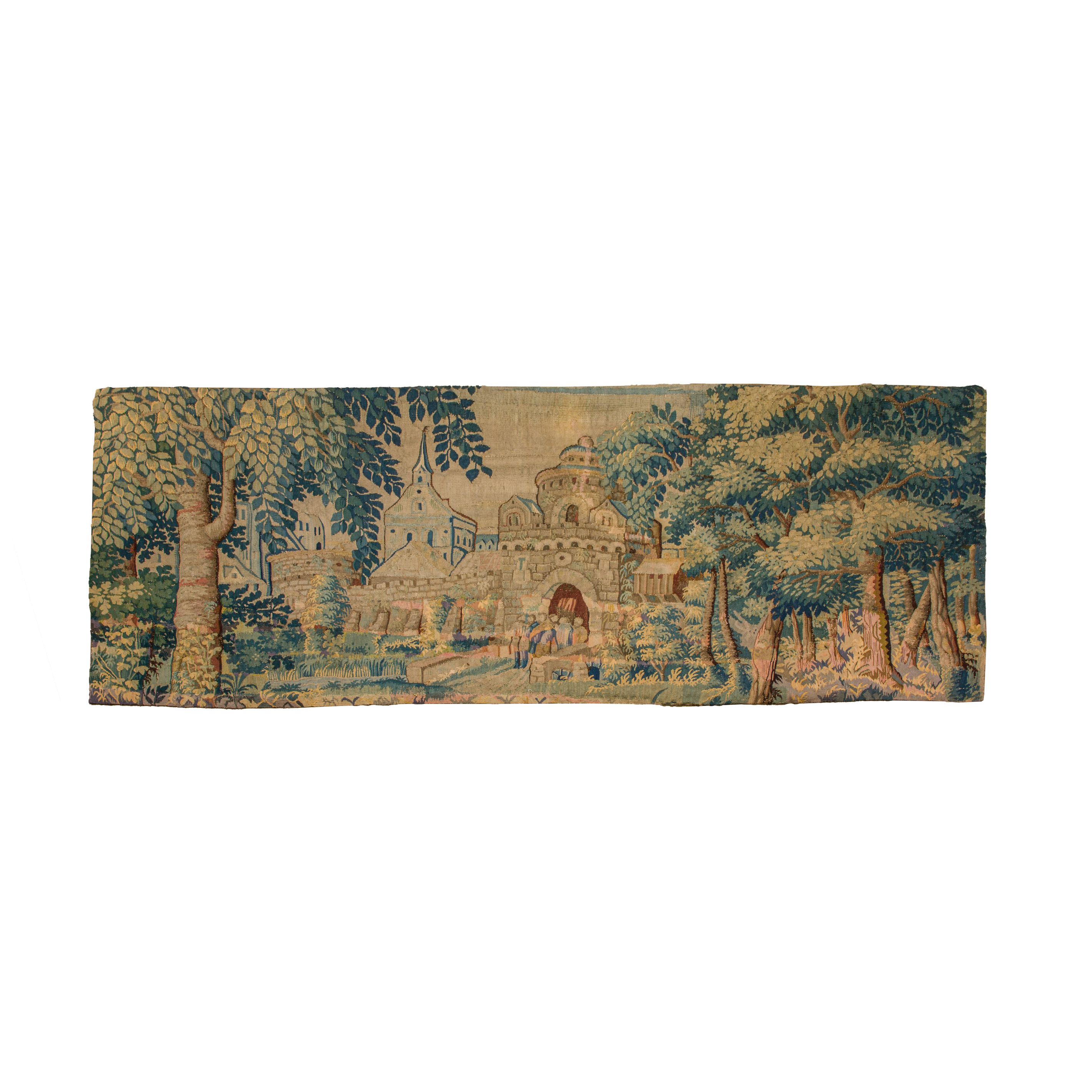 A FLEMISH BAROQUE TAPESTRY FRAGMENT,