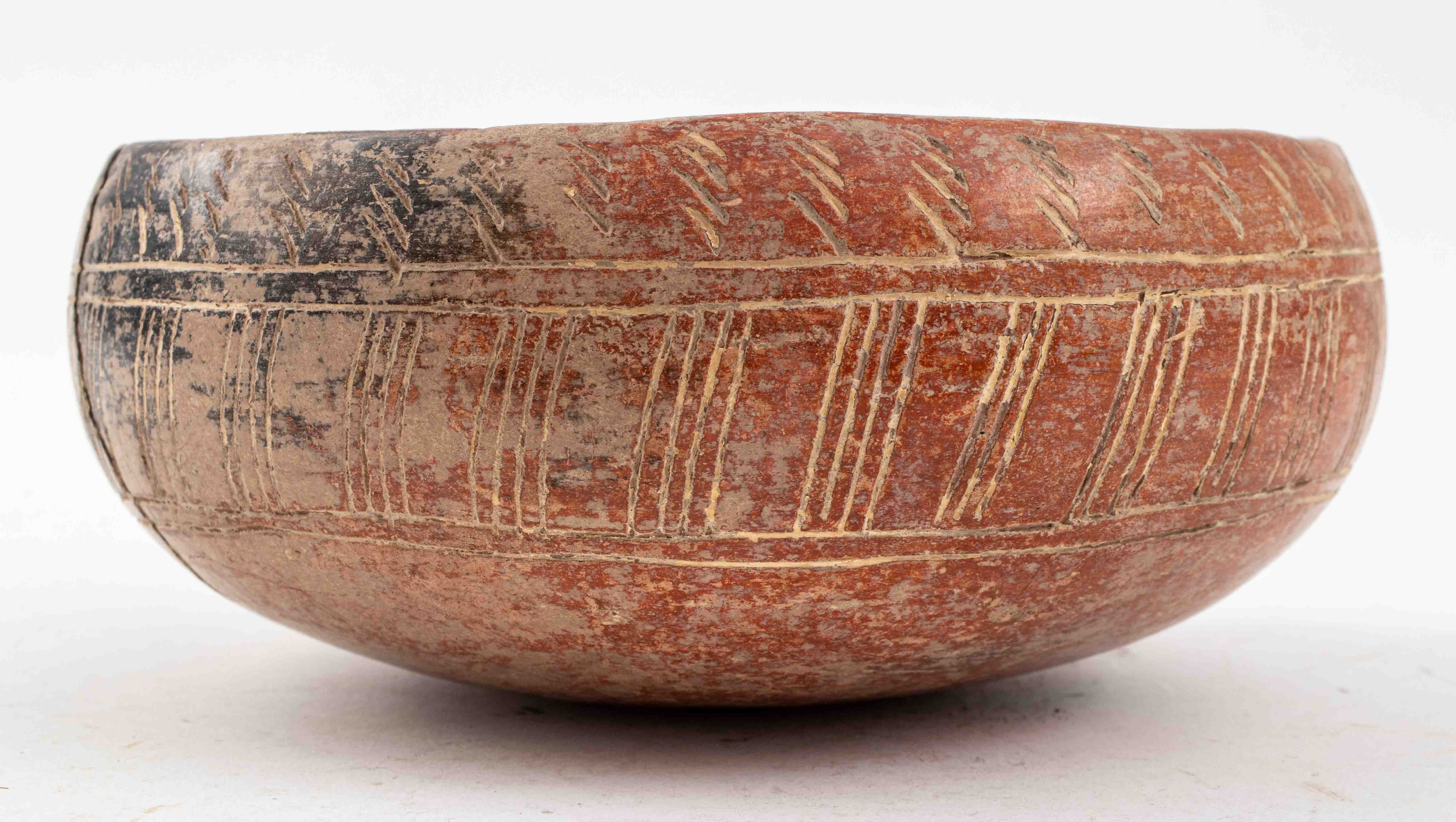 PRE COLUMBIAN INCISED REDWARE BOWL 2d1c94