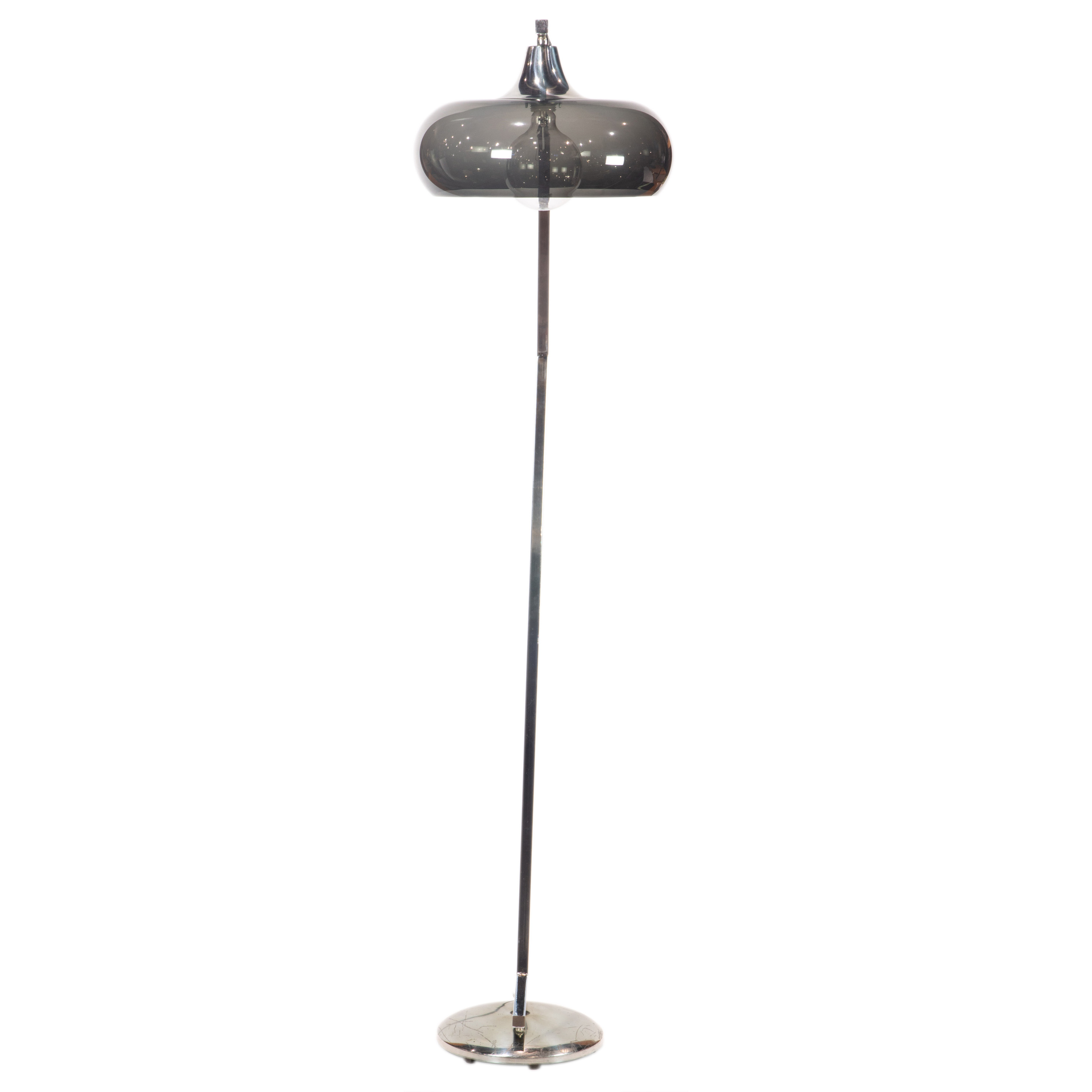 A MODERN CHROME FLOOR LAMP A Modern