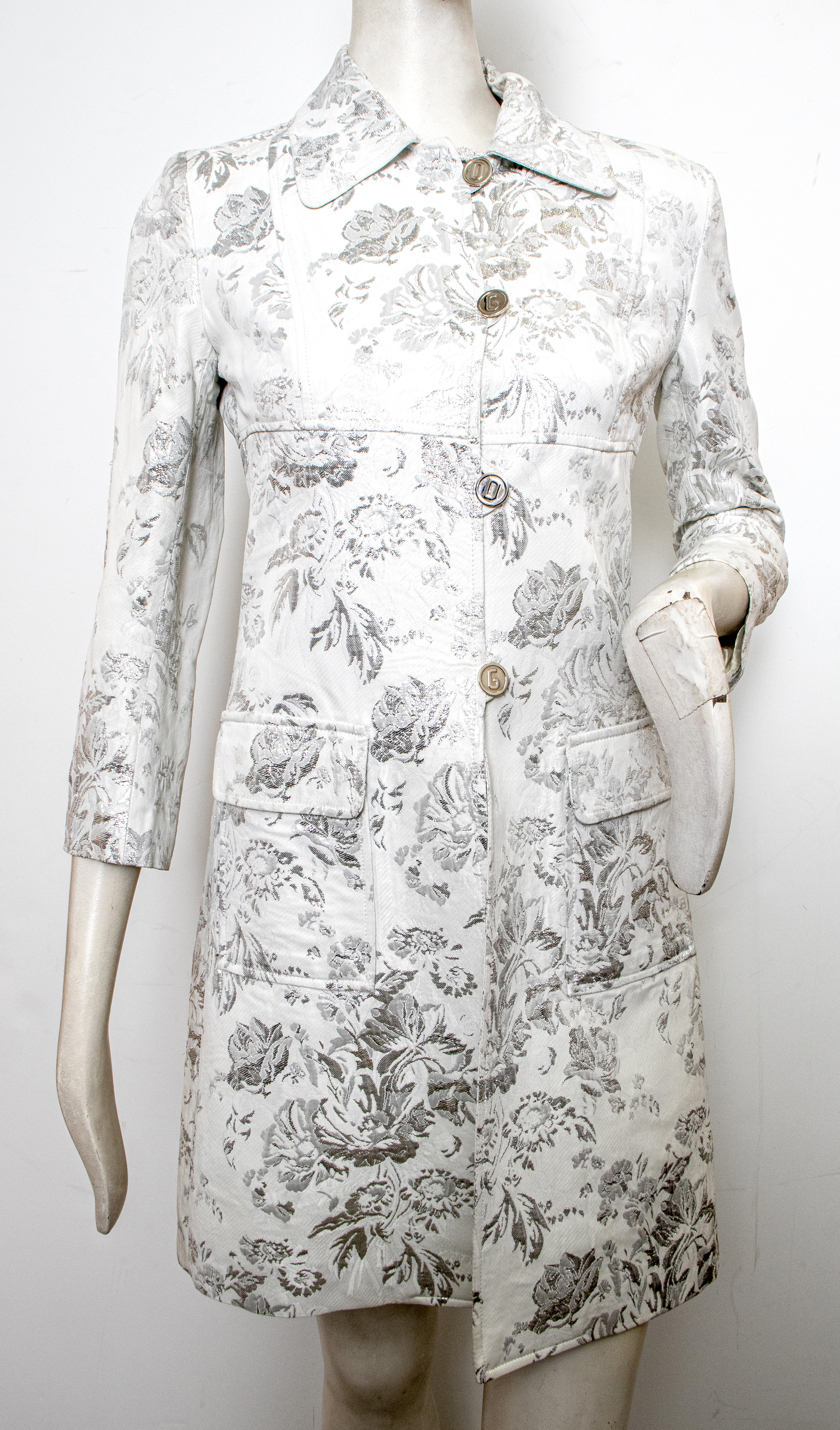 DOLCE & GABBANA SILVER BROCADE JACKET