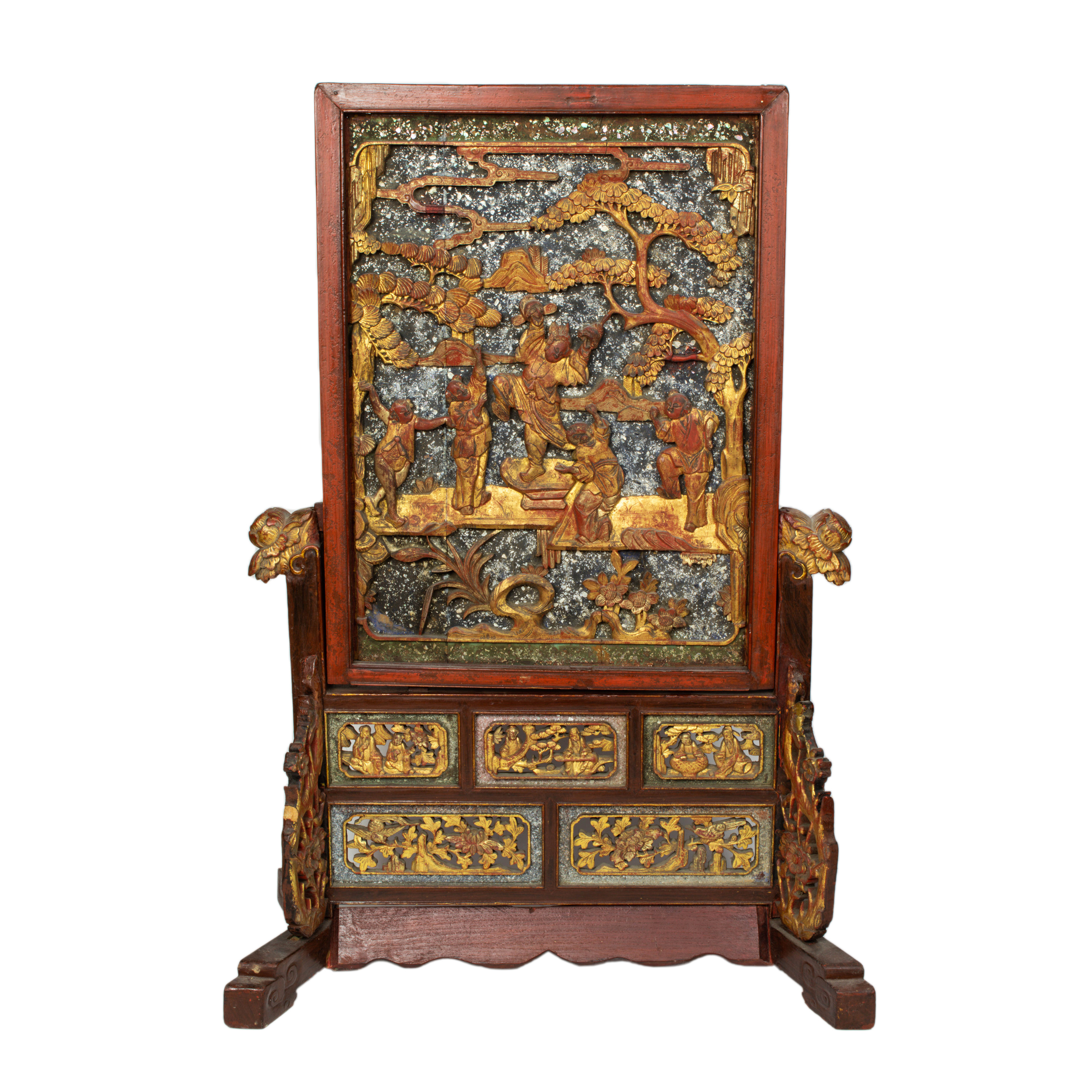 CHINESE GILT LACQUERED TABLE SCREEN 2d1d36
