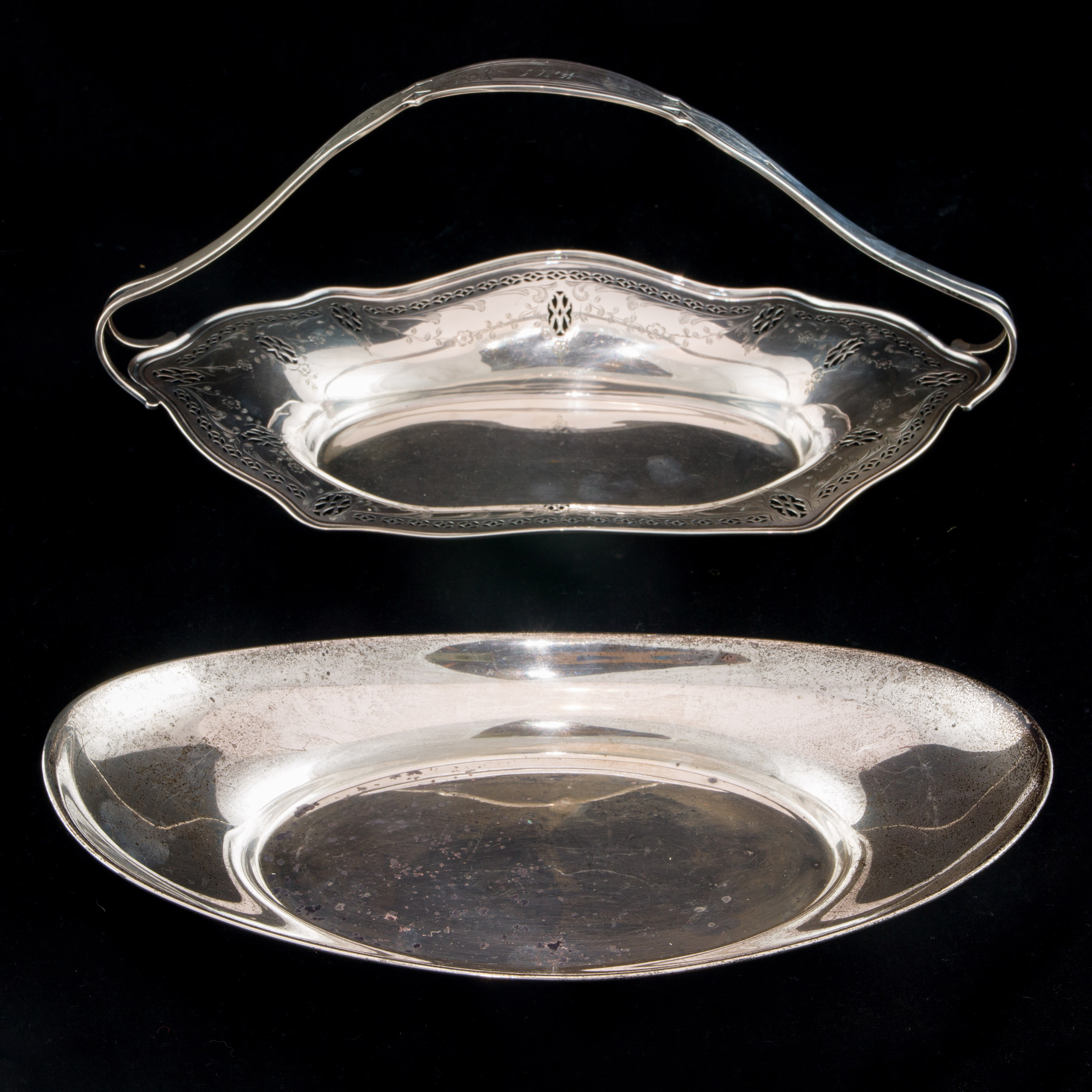 (LOT OF 2) STERLING BREAD TRAYS: