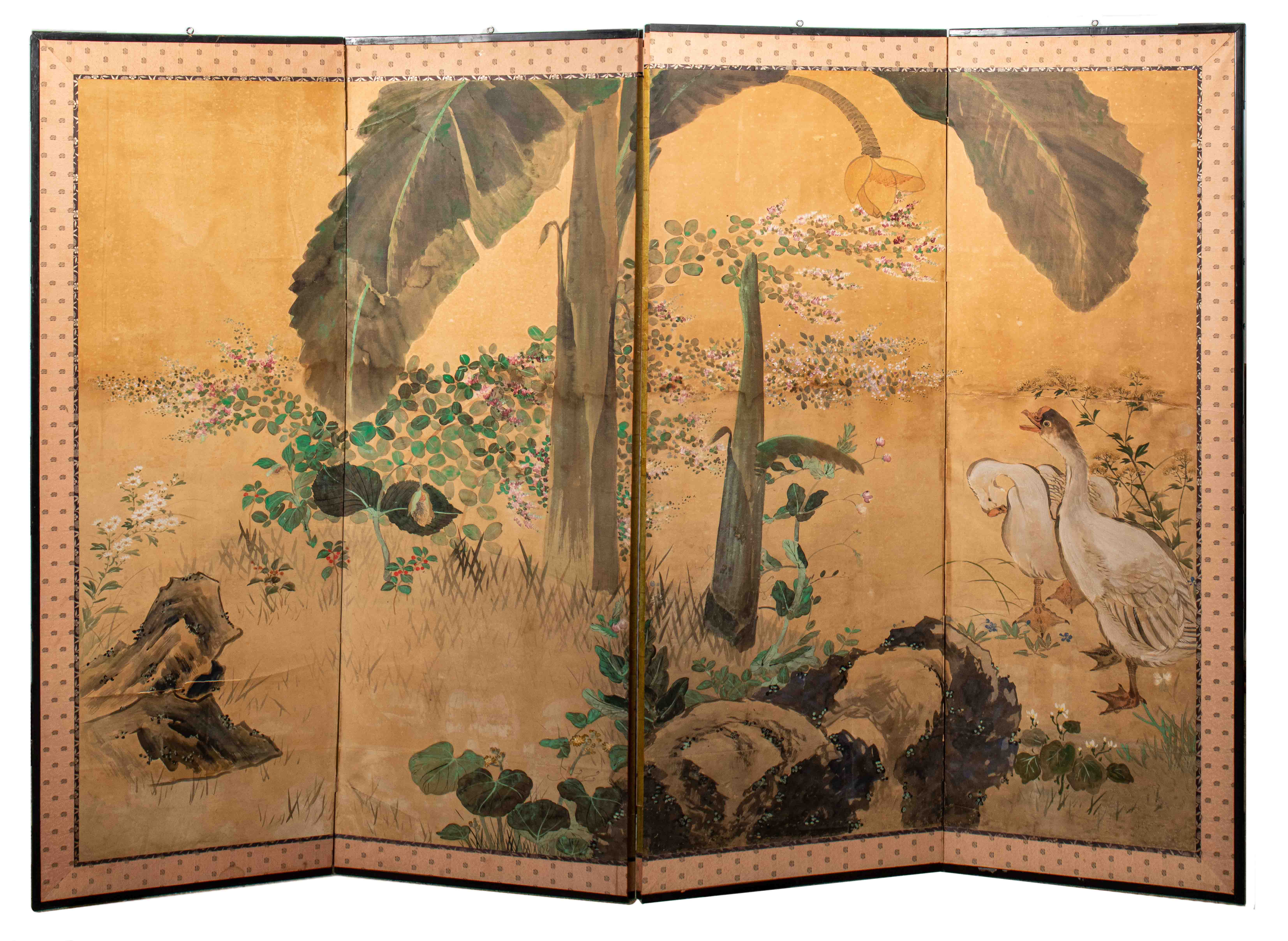 CHINESE ANTIQUE FOUR PANEL FOLDING