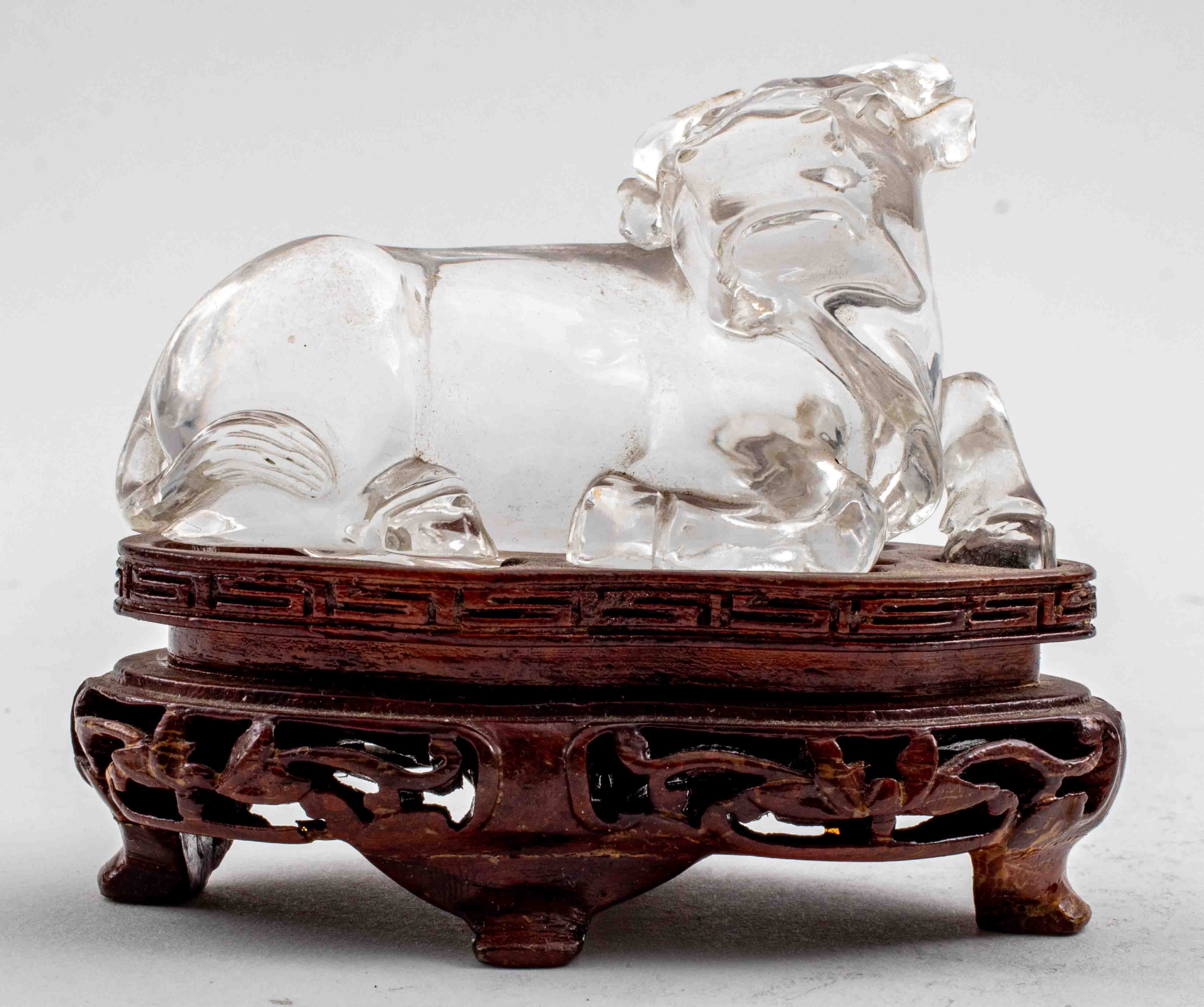 ASIAN ROCK CRYSTAL CARVING OF AN