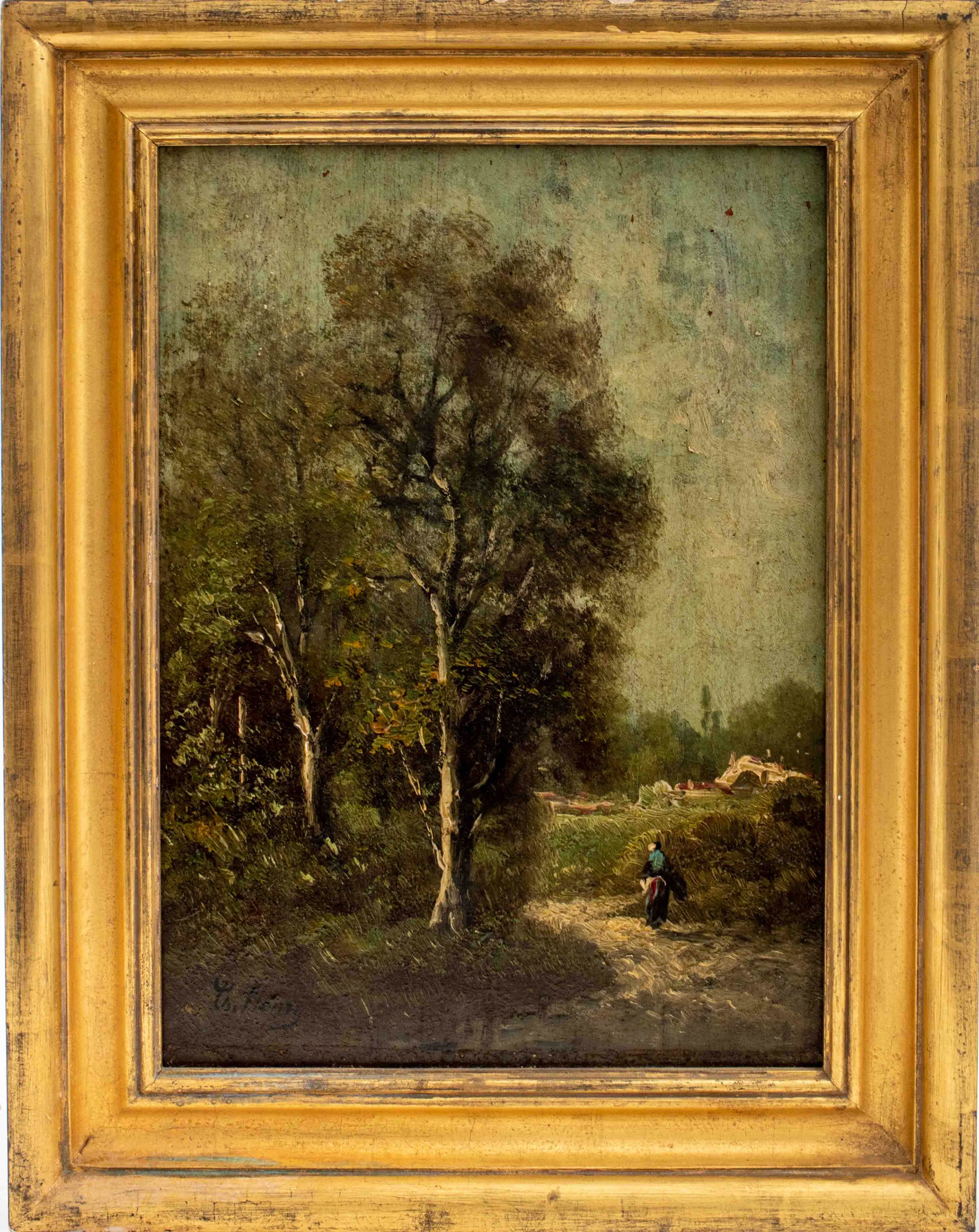 CHARLES HENRY OIL ON BOARD PAYSAGE  2d1ecb