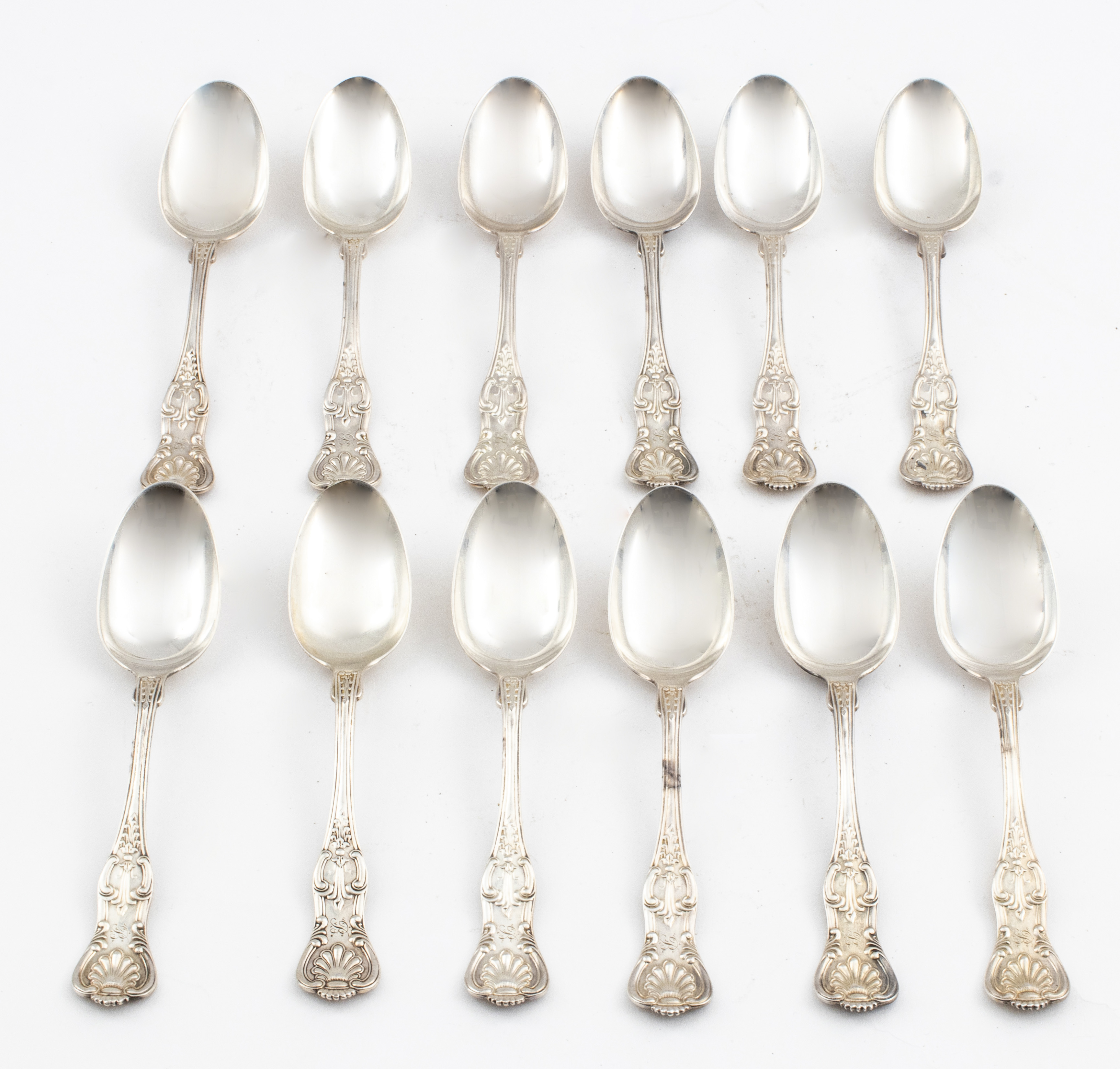 STERLING SILVER SOUP SPOONS, 12 Set