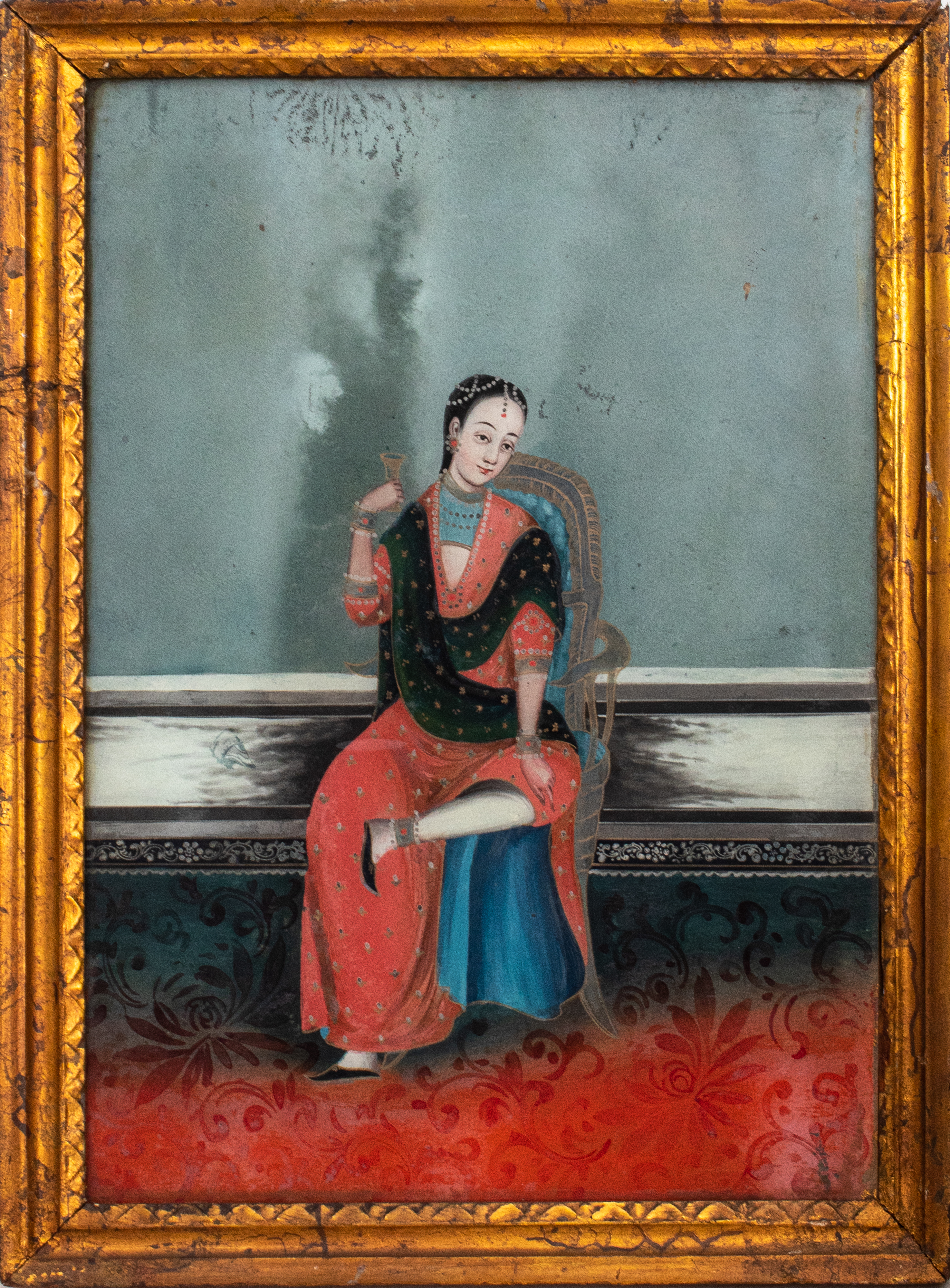 INDIAN REVERSE PAINTING ON GLASS 2d1f6f