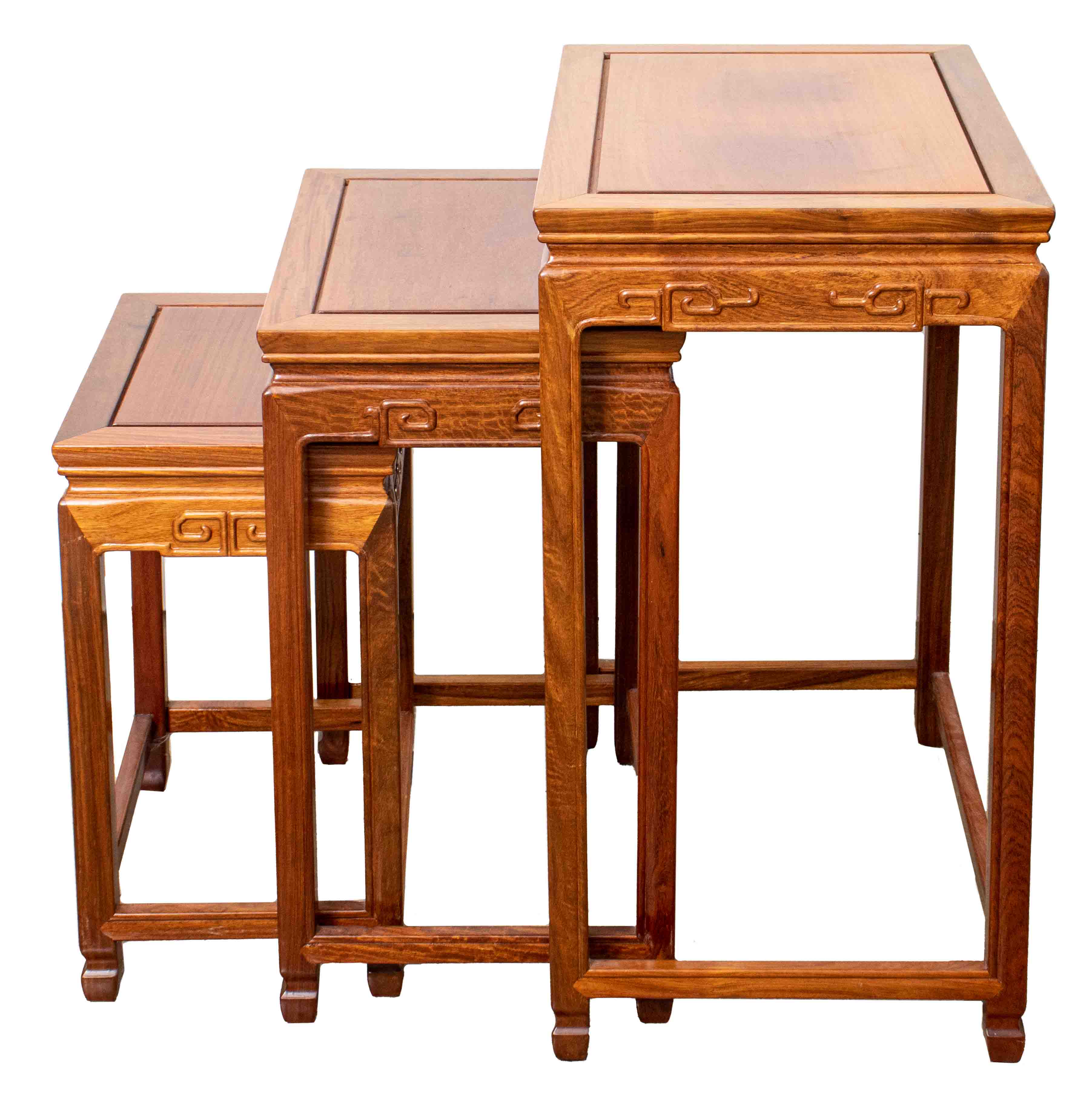 SET OF CHINESE WOOD NESTING TABLES  2d2061
