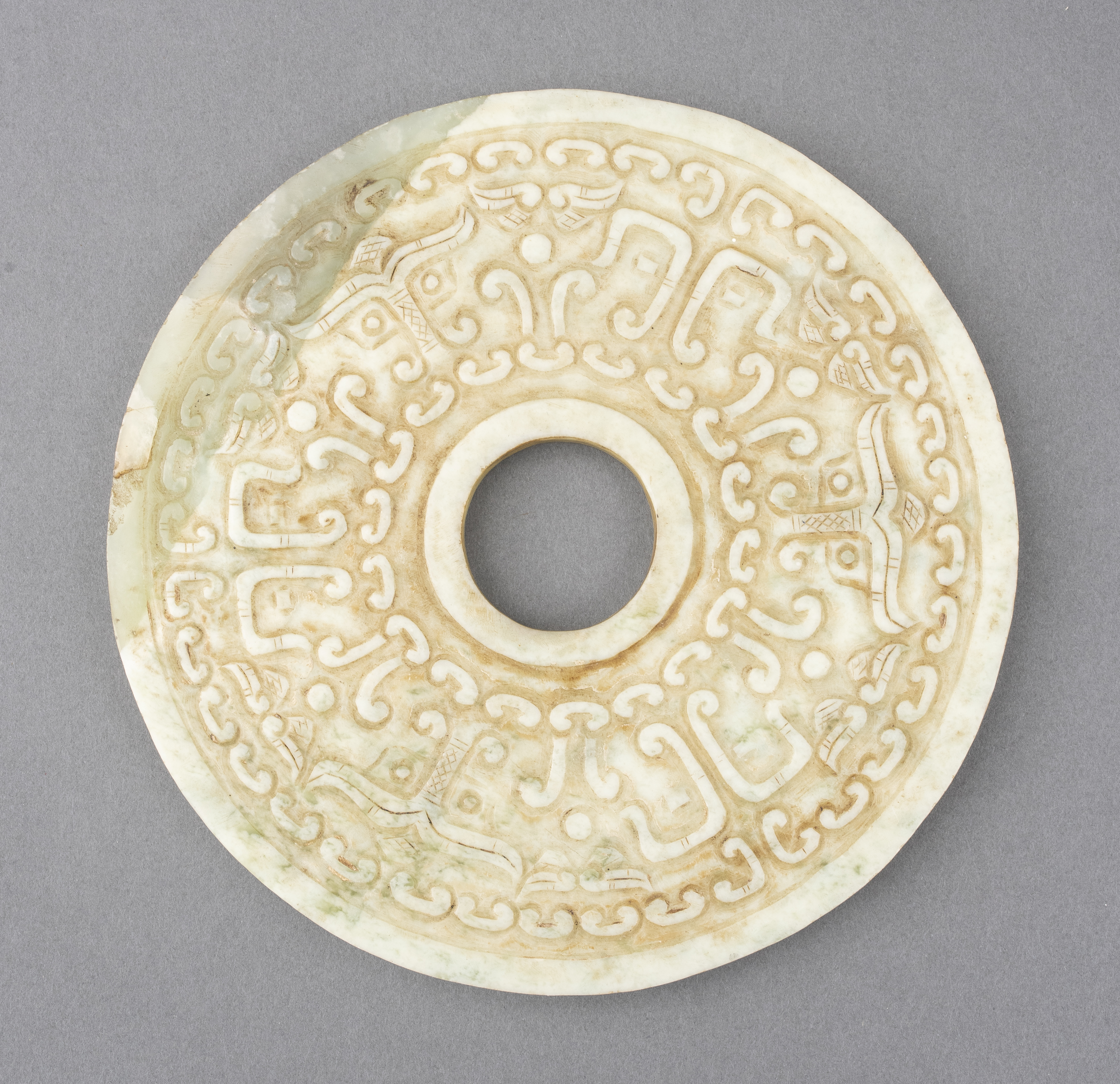 CHINESE ARCHAISTIC HARDSTONE CARVED