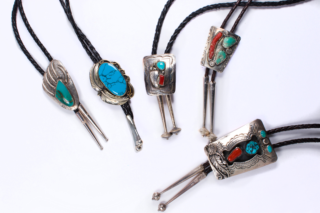 (LOT OF 5) NAVAJO TURQUOISE AND