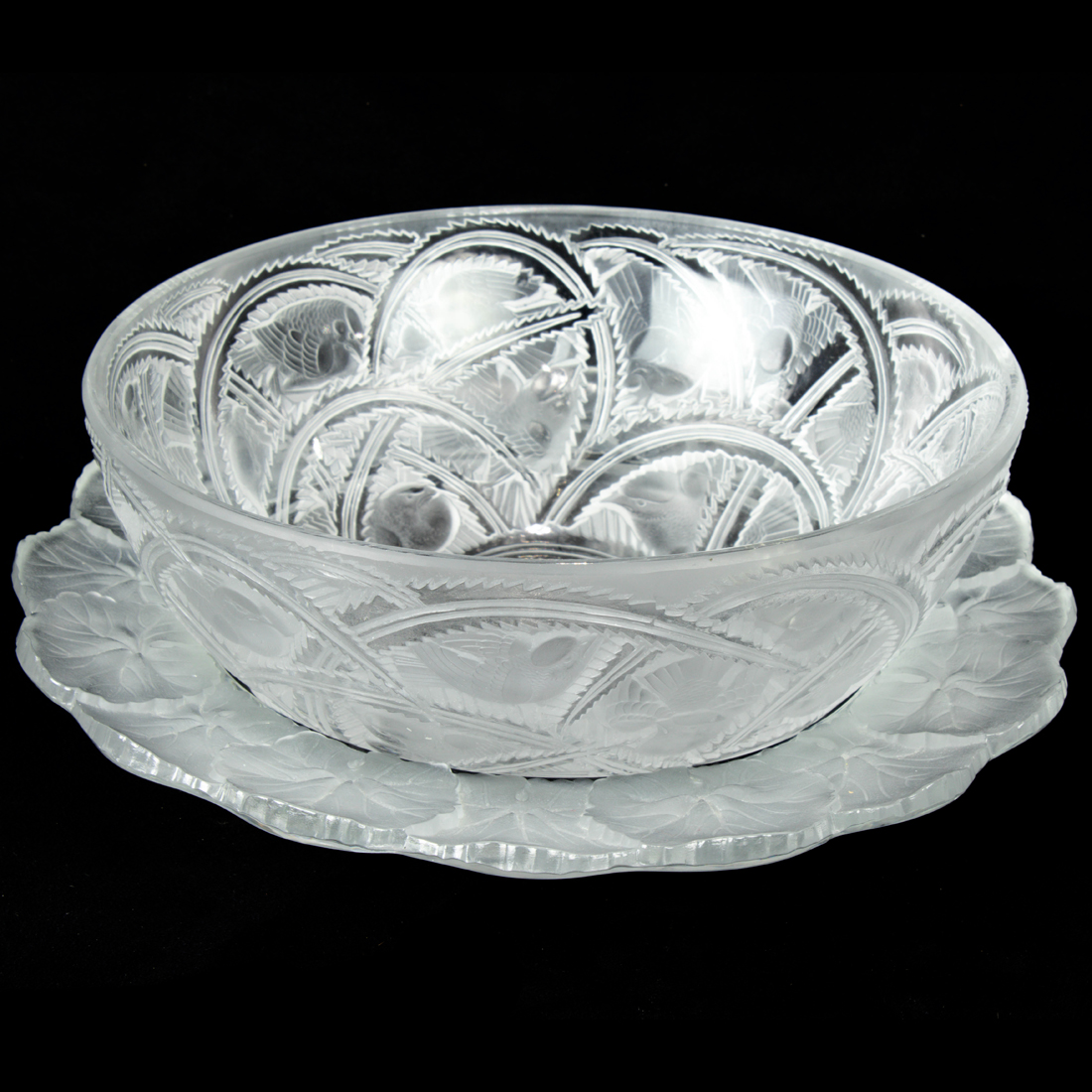 (LOT OF 2) LALIQUE FROSTED AND