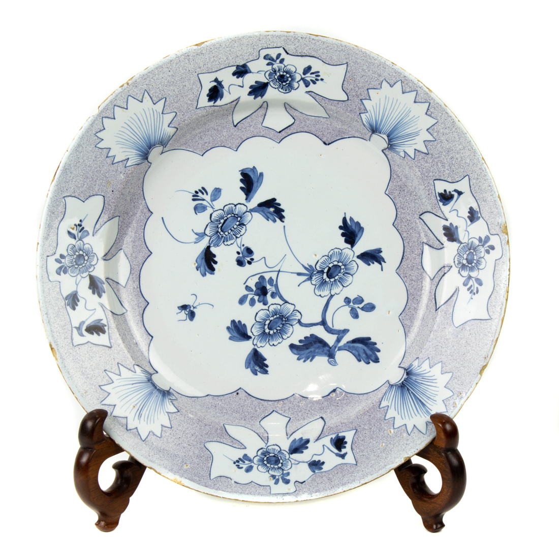 AN ENGLISH DELFT WOOLSACK DISH OR