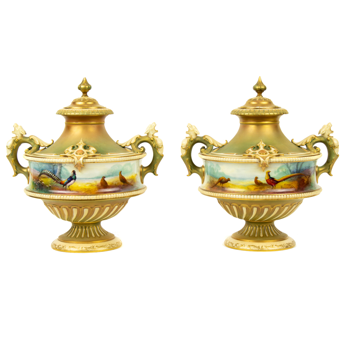 A PAIR OF ROYAL WORCESTER PORCELAIN