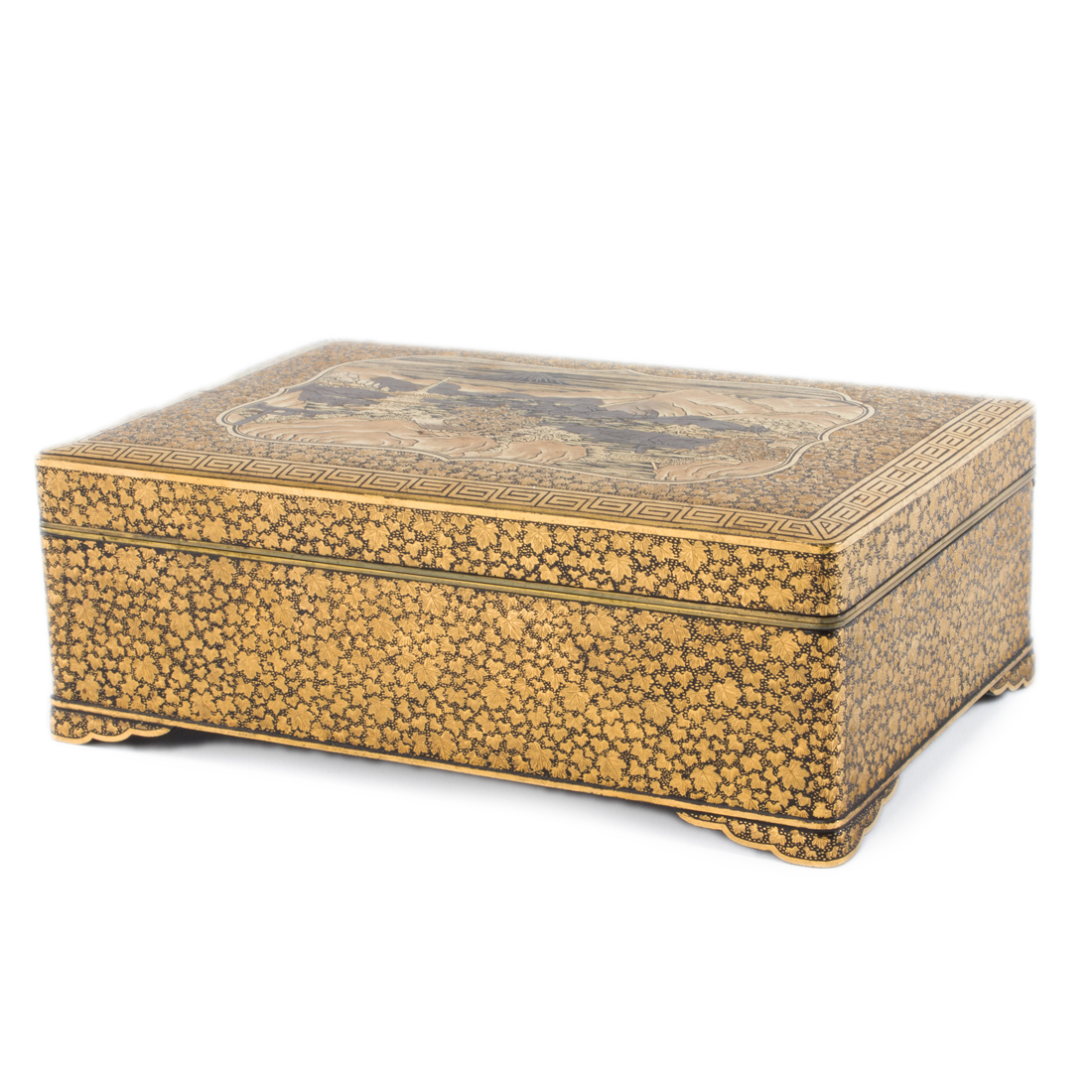 JAPANESE DAMASCENE-DECORATED HUMIDOR