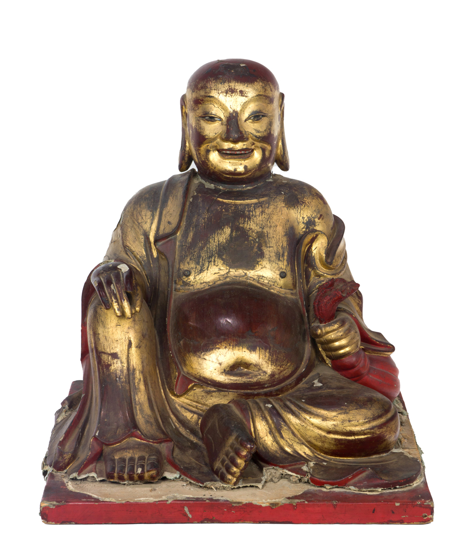 LARGE CHINESE GILT LACQUERED FIGURE