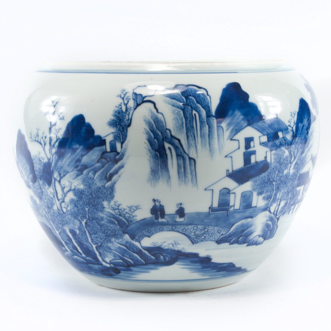 CHINESE BLUE AND WHITE JARDINIERE