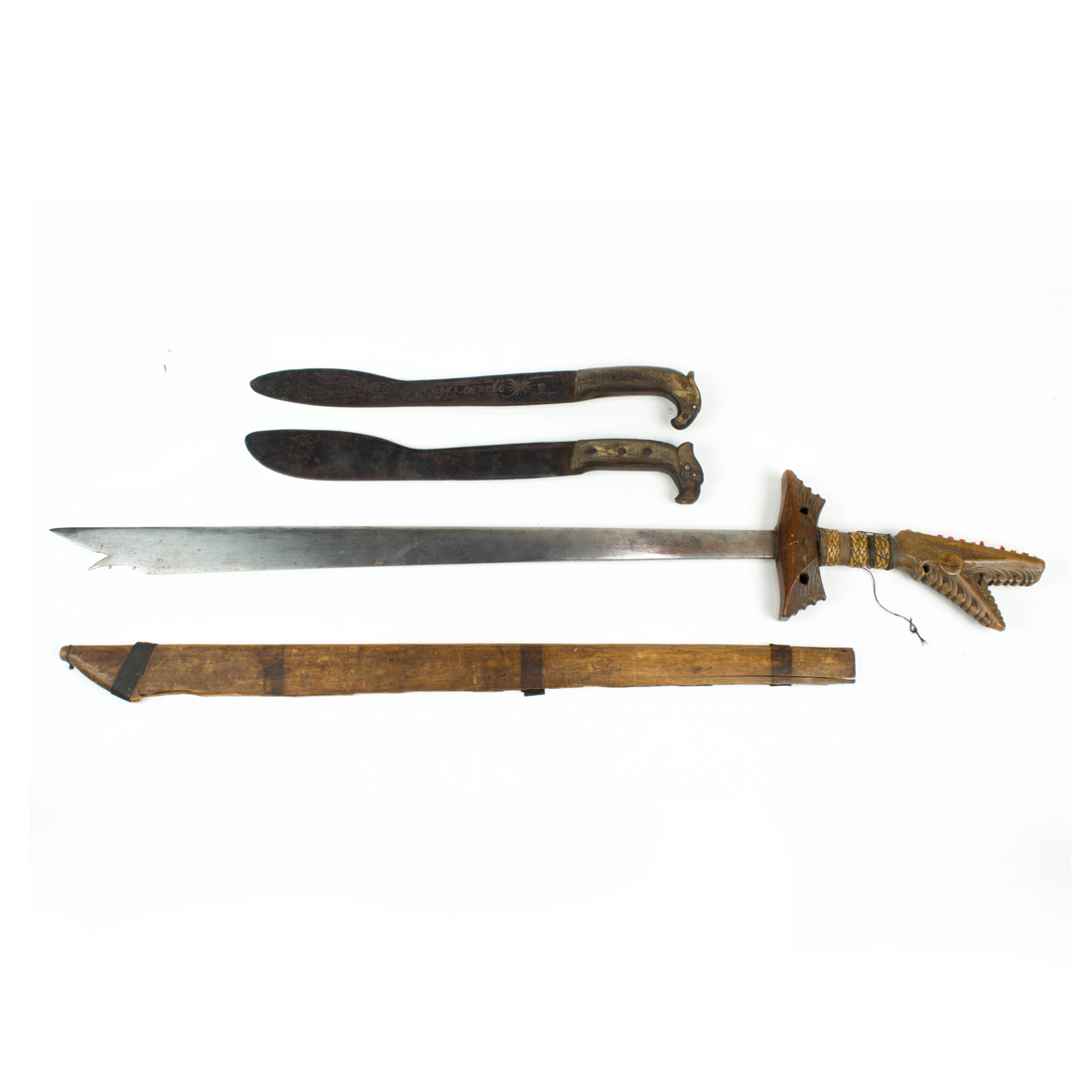 (LOT OF 3) ETHNIC SWORDS, THE LARGEST