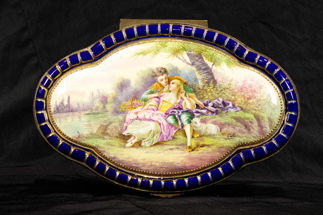 A SEVRES STYLE GILT BRONZE MOUNTED