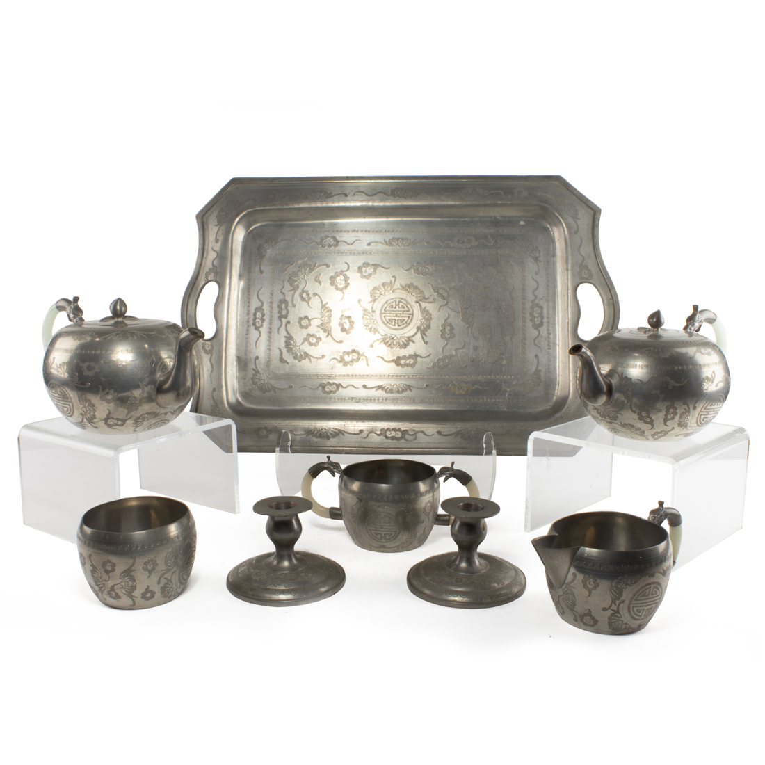 CHINESE PEWTER TEA SERVICE Chinese pewter