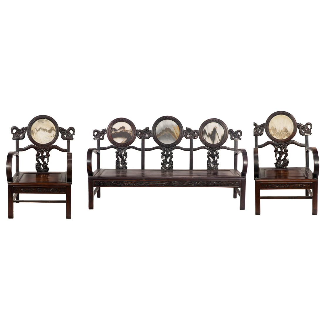 CHINESE THREE PIECE HARDWOOD LIVING 2d2796