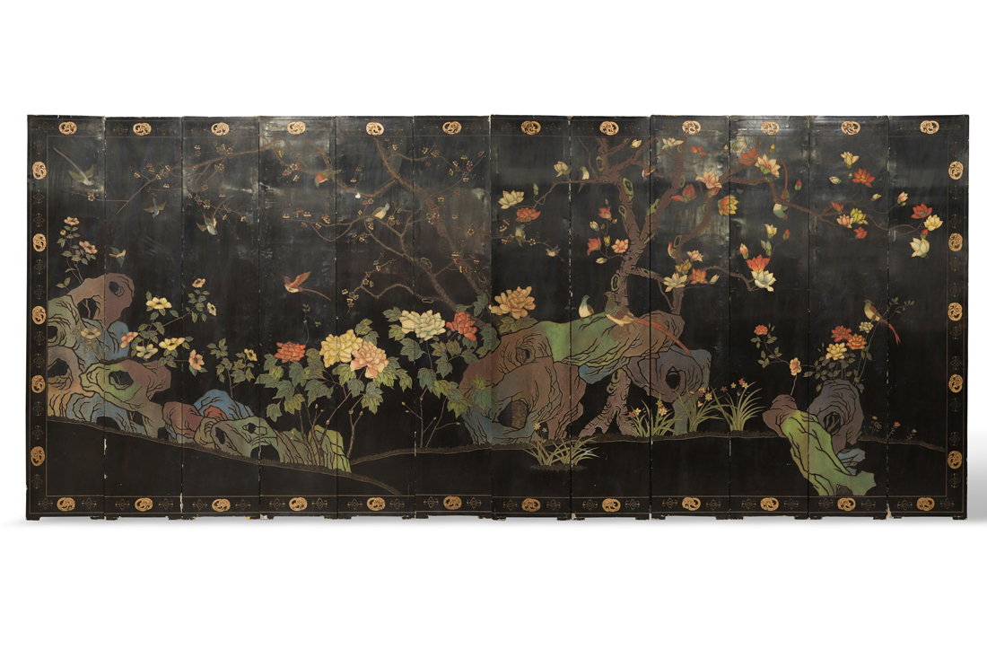 CHINESE TWELVE PANEL COROMANDEL 2d2795