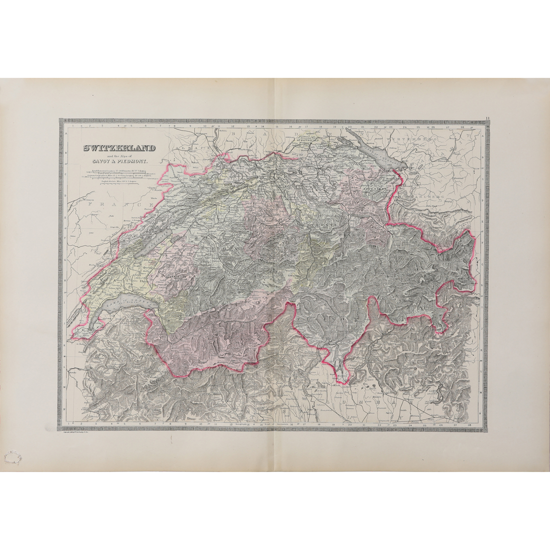 MAP SWITZERLAND AND THE ALPS OF 2d282d