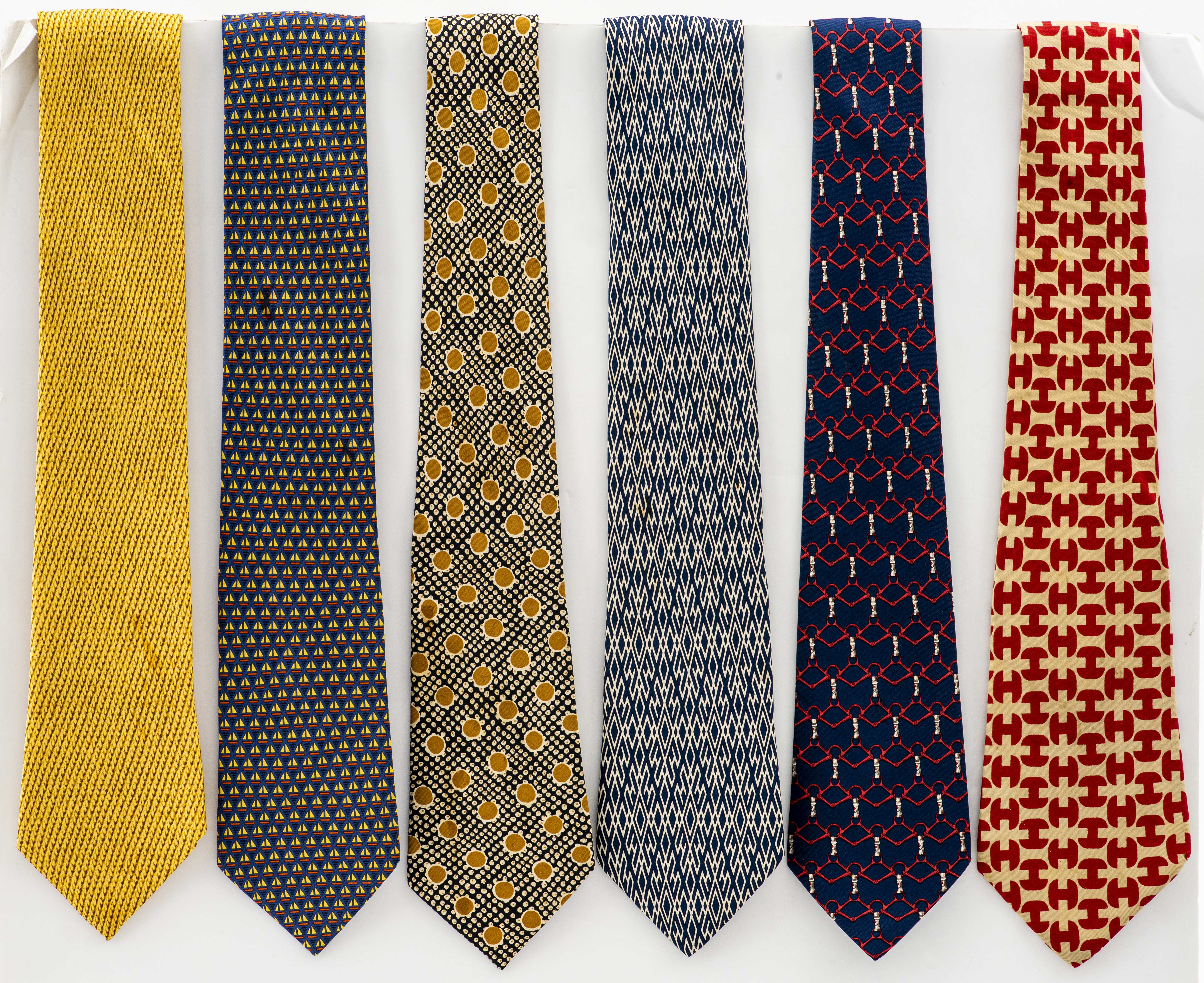 HERMES SILK TIES 6 Six Hermes 2d282e