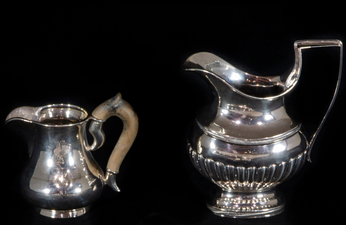 TWO EUROPEAN SILVER CREAMERS Two European