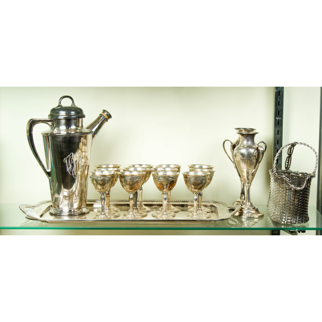 (LOT OF 15) PLATED COCKTAIL SET