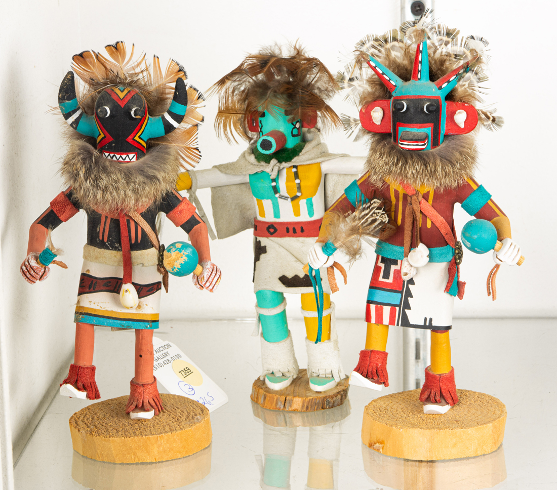  LOT OF 3 KACHINA FIGURES lot 2d28ca