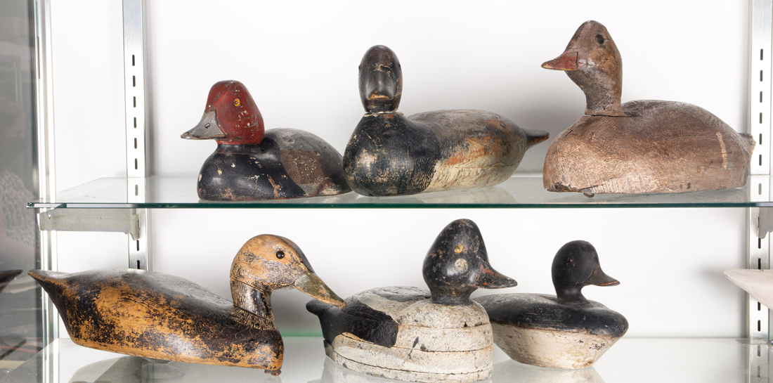  LOT OF 6 DUCK DECOYS WITH ORIGINAL 2d28db