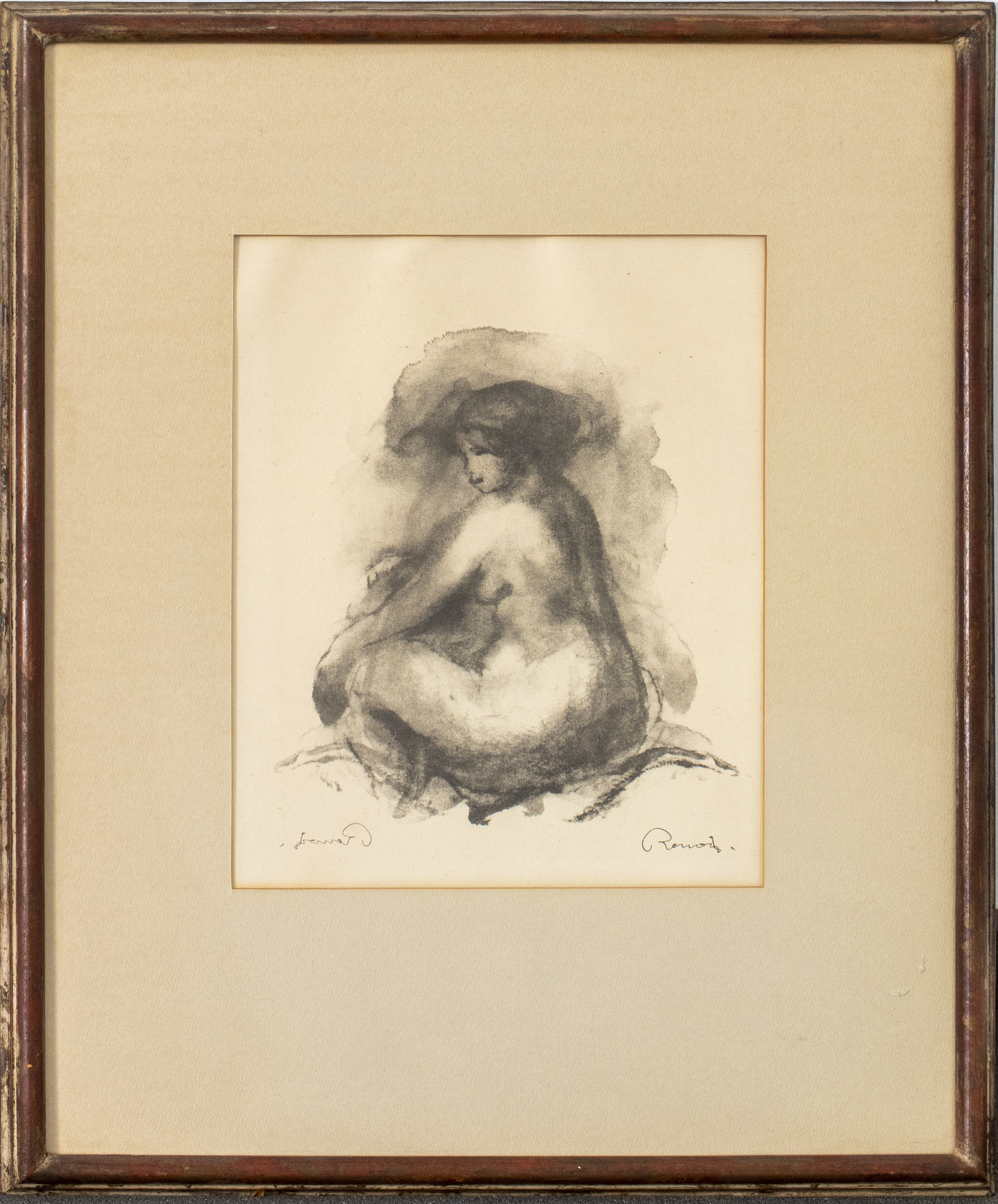 RENOIR SEATED NUDE WOMAN LITHOGRAPH 2d2903