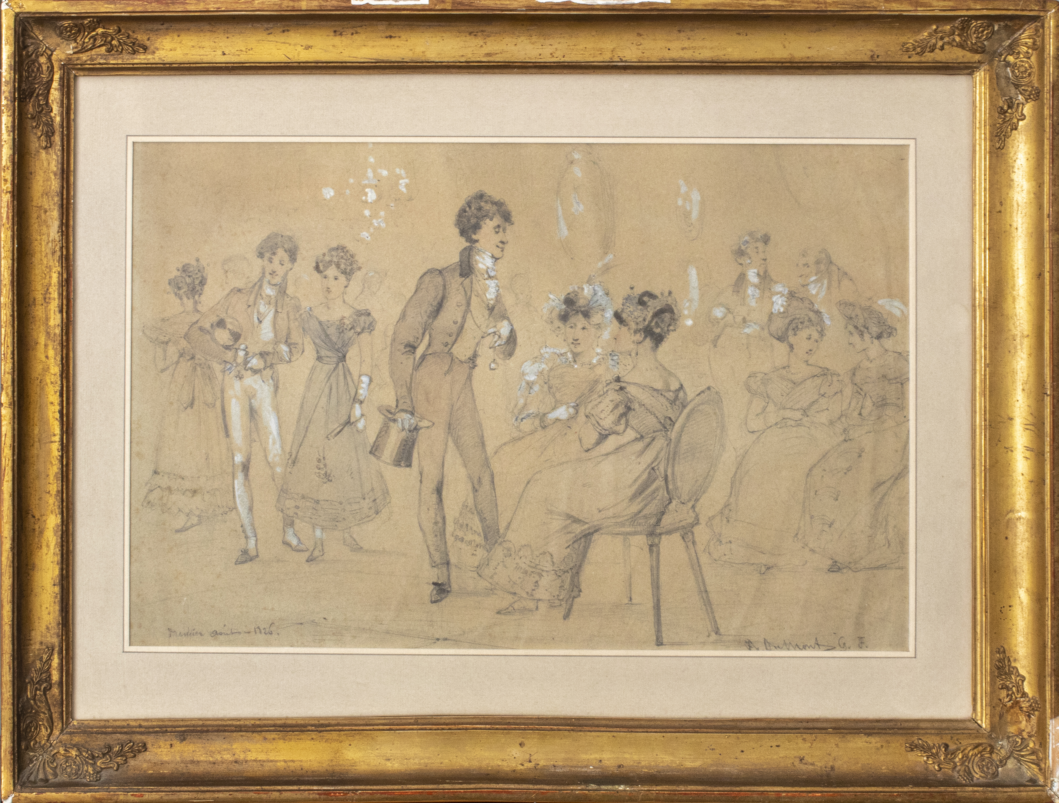 19TH C. DUMONT SKETCH OF A BALL