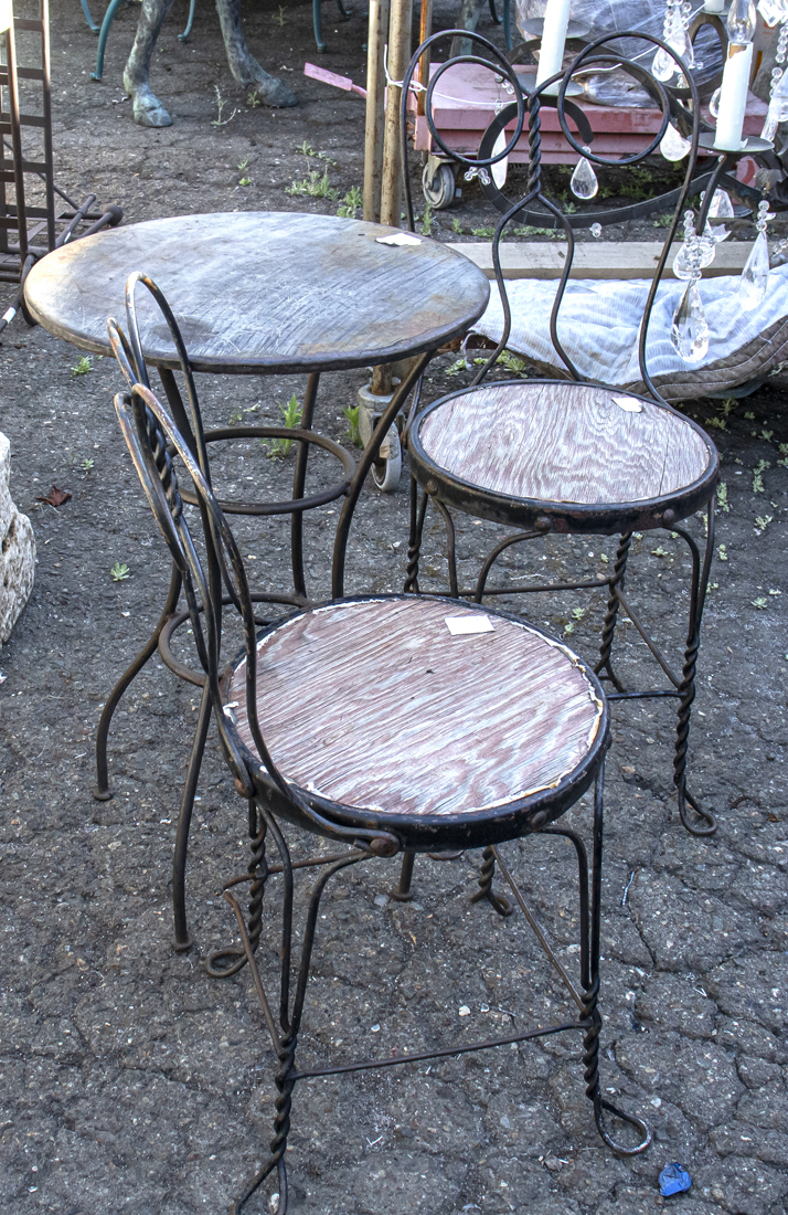  SET OF 3 CAFE TABLE WITH CAST 2d294d