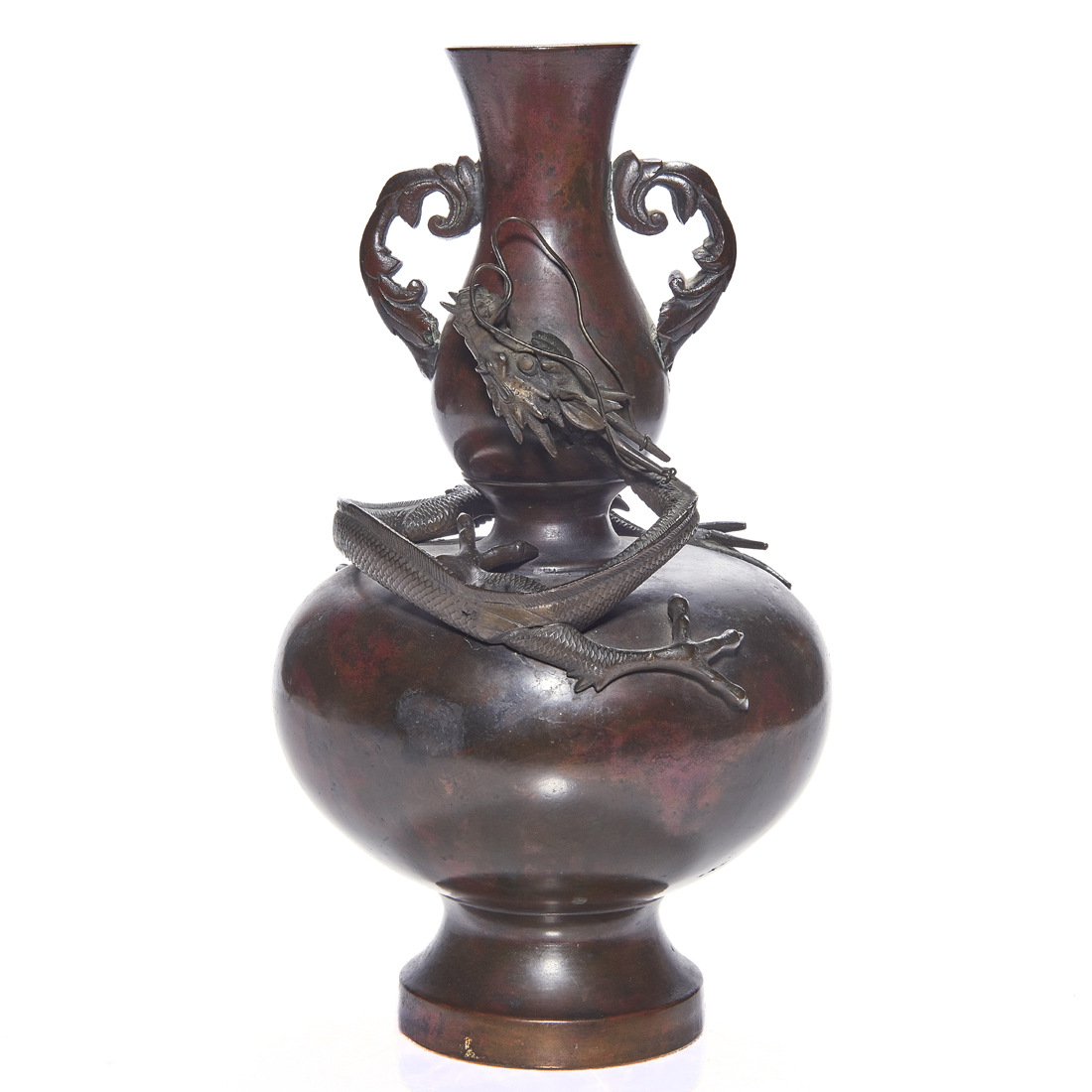 JAPANESE BRONZE DRAGON VASE Japanese