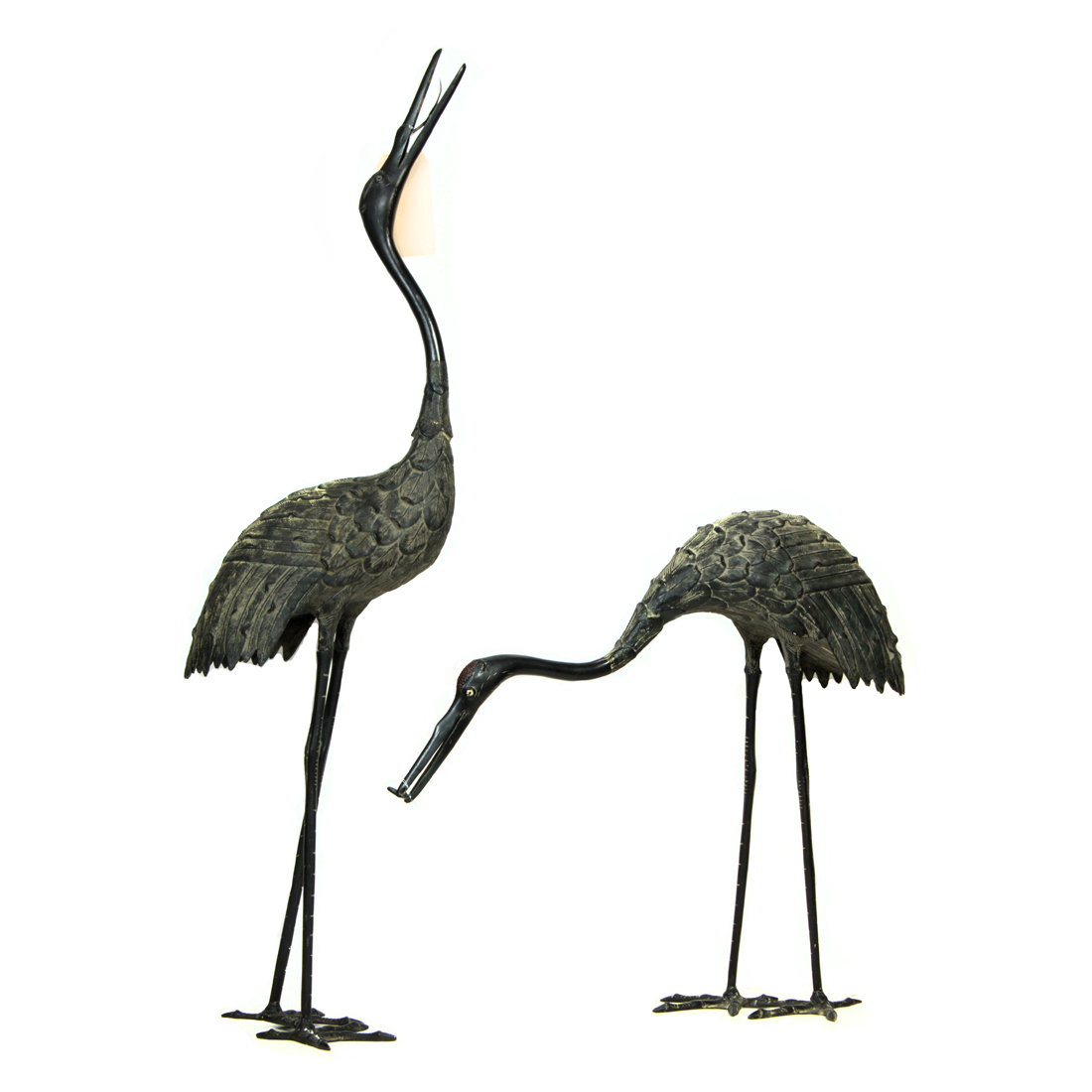 PAIR OF CHINESE BRONZE CRANES Pair 2d29d4