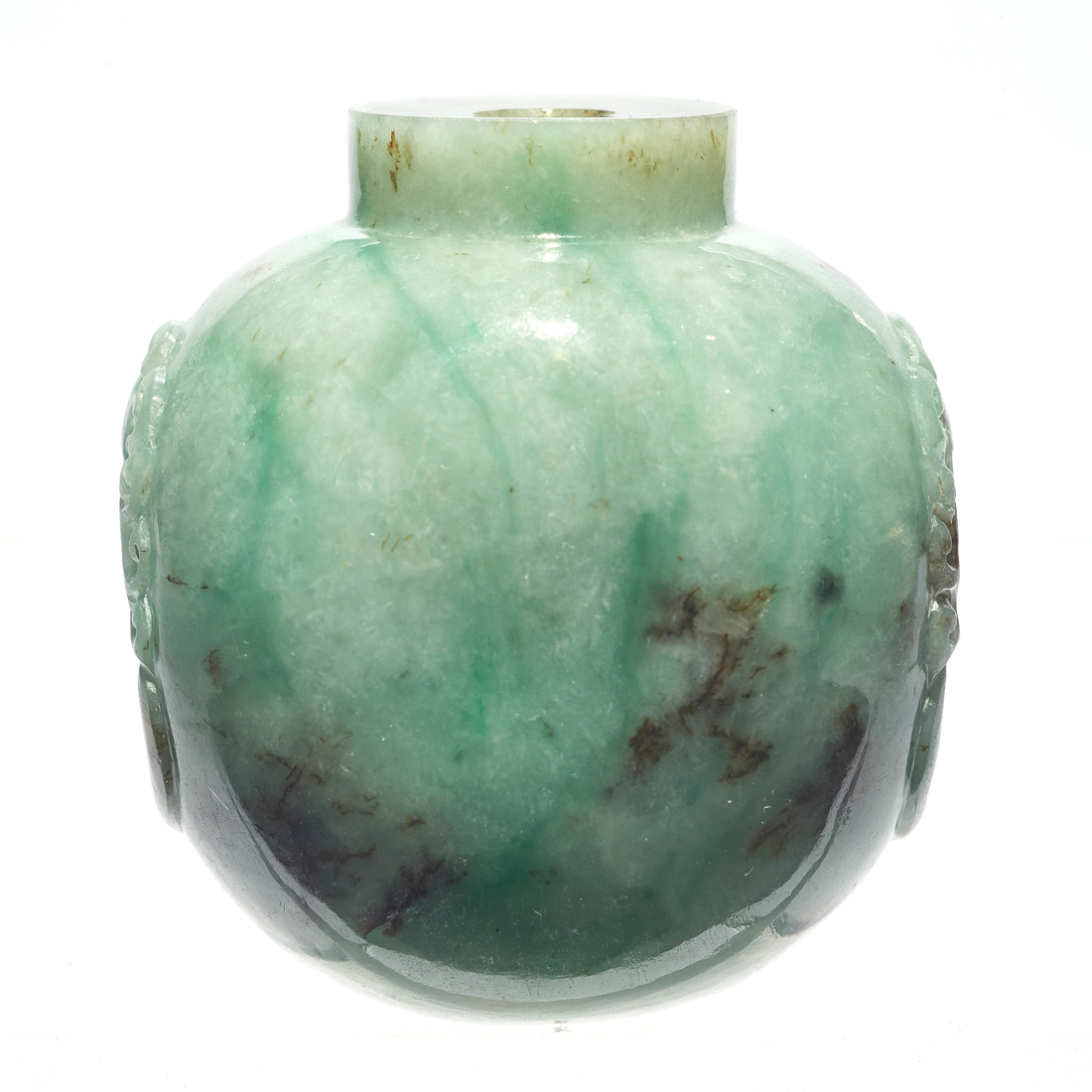 CHINESE MOTTLED GREEN JADEITE SNUFF 2d29d9