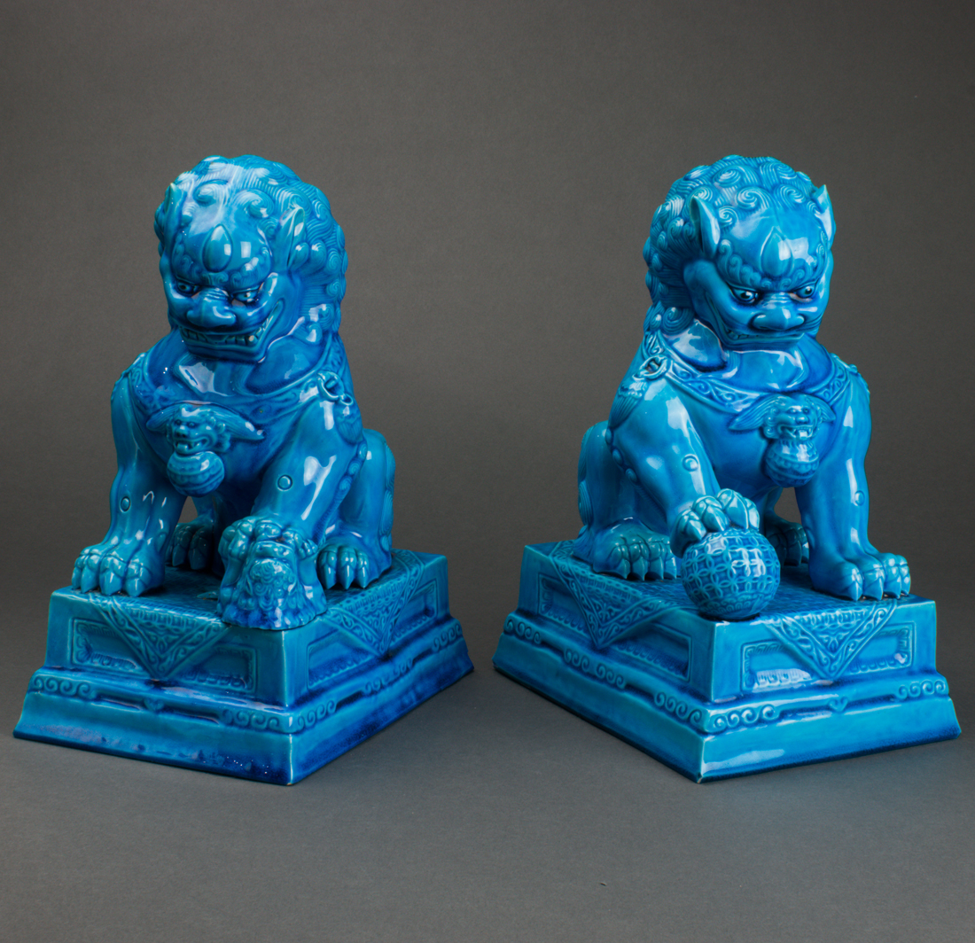 PAIR OF CHINESE TURQUOISE GLAZED 2d2a05