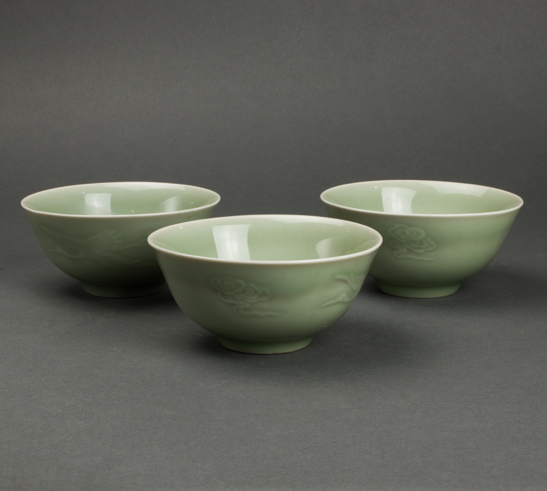  LOT OF 3 CHINESE CELADON GLAZED 2d2a15